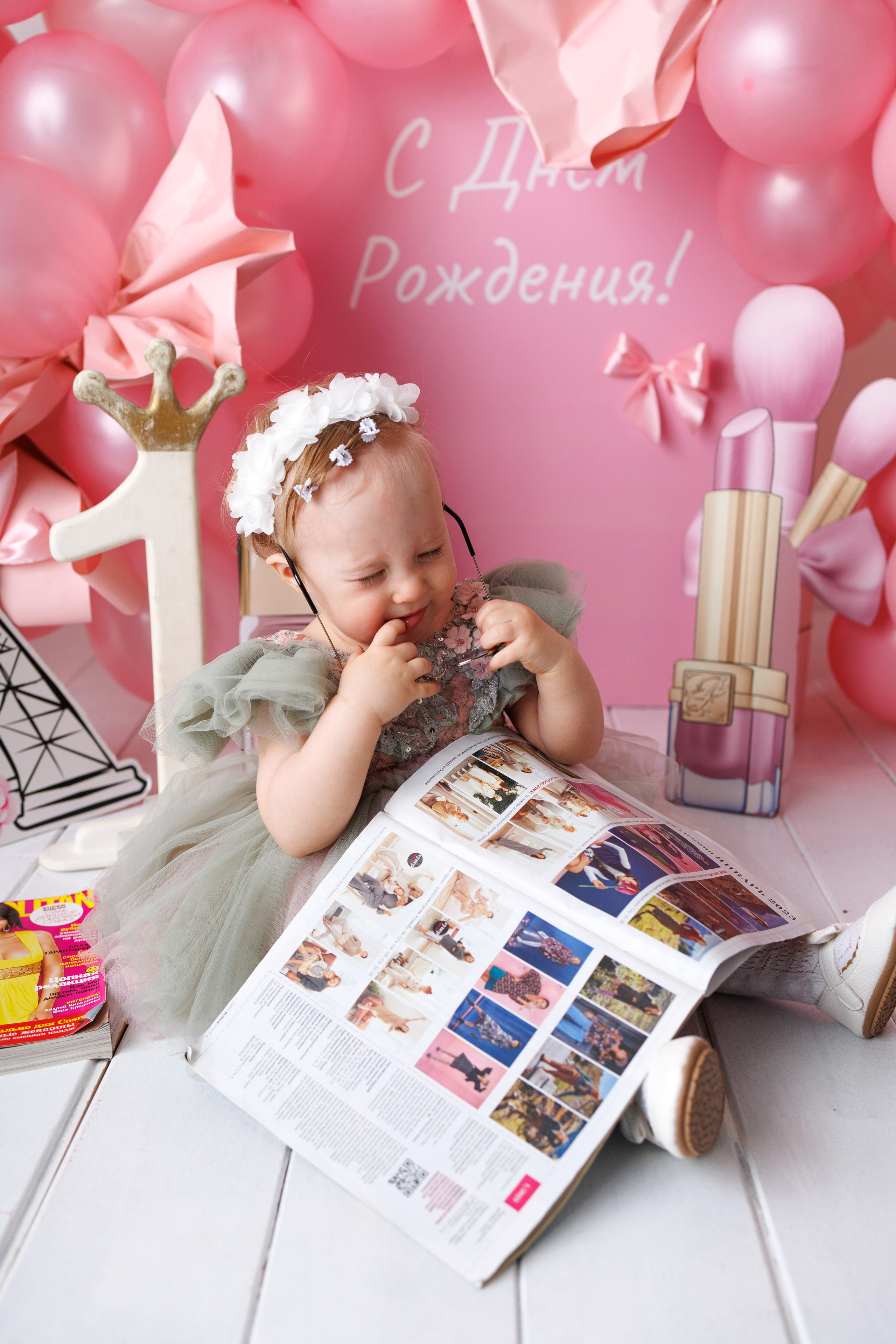 Аленушке 1 годик. Фотограф новорожденный малышей Новосибирск