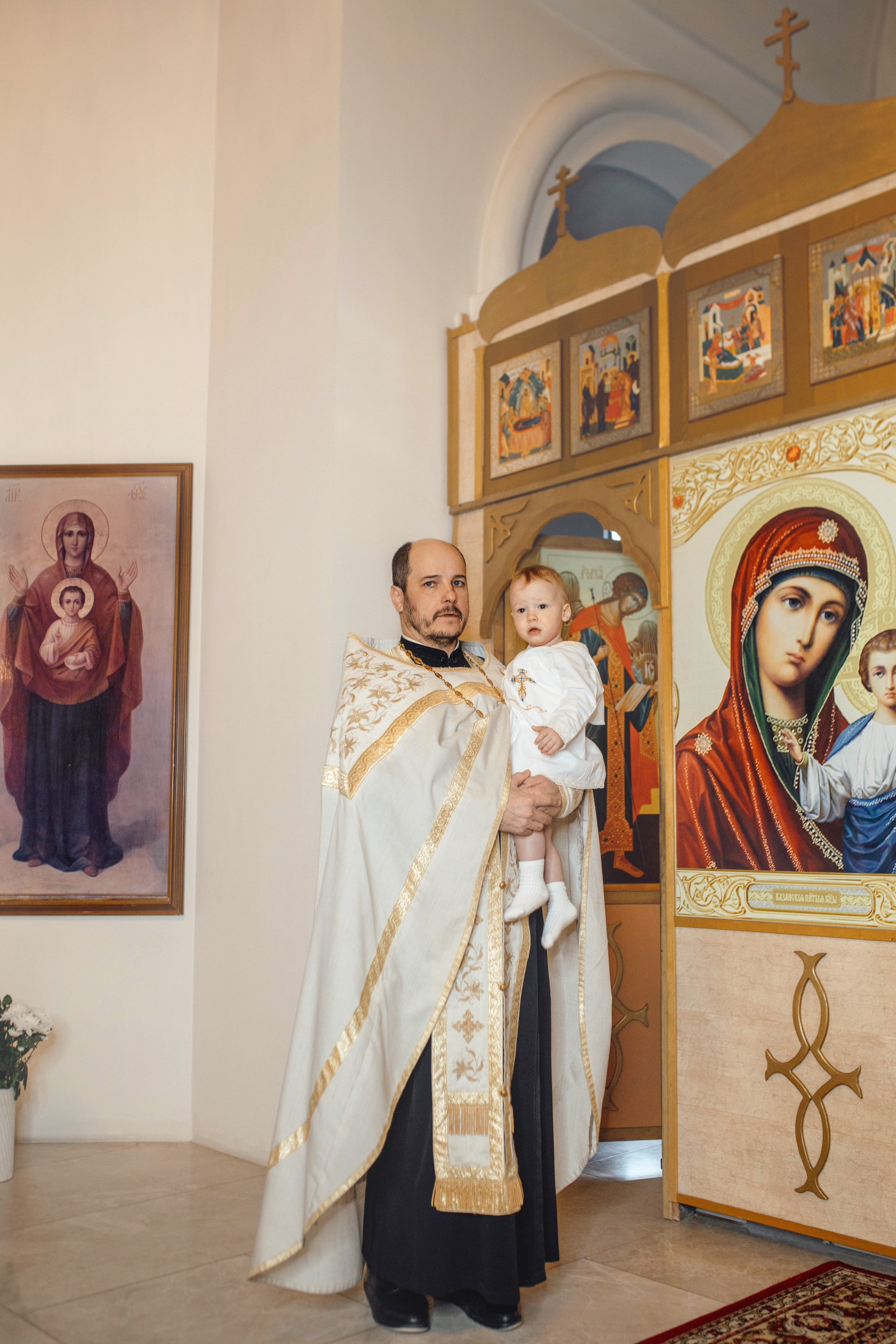 Таинство крещения Льва, храм Вознесения Господня, Ждановичи, февраль 2025