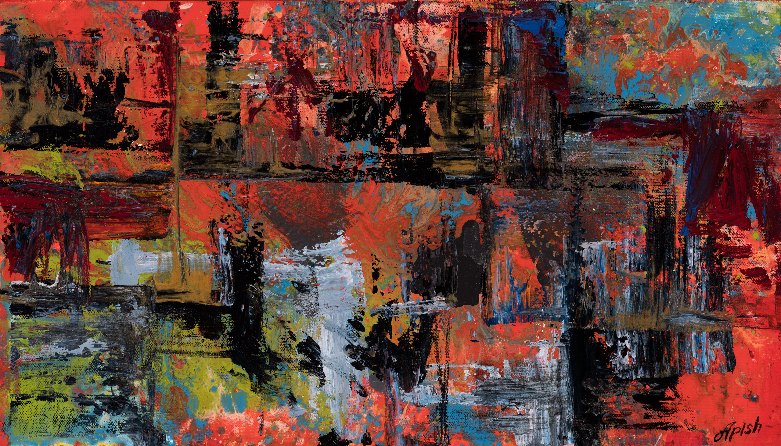 «Лоскуты воспоминаний 9» - художник Алексей Апиш (холст, масло, 20x35 см, 2025)