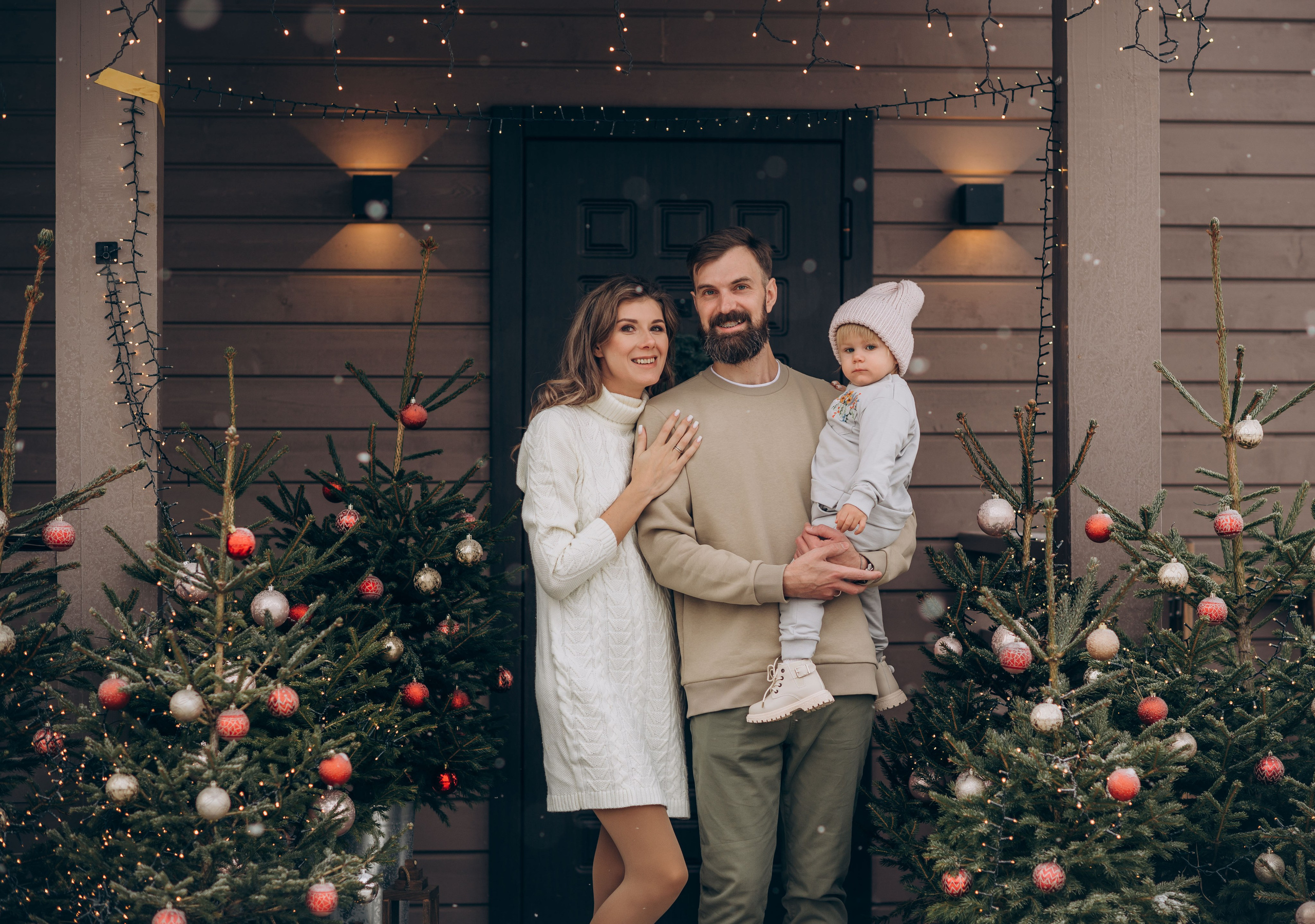 Семейная новогодняя фотосессия в студии. Семейный фотограф в Домодедово и Москве Елена Пичугина