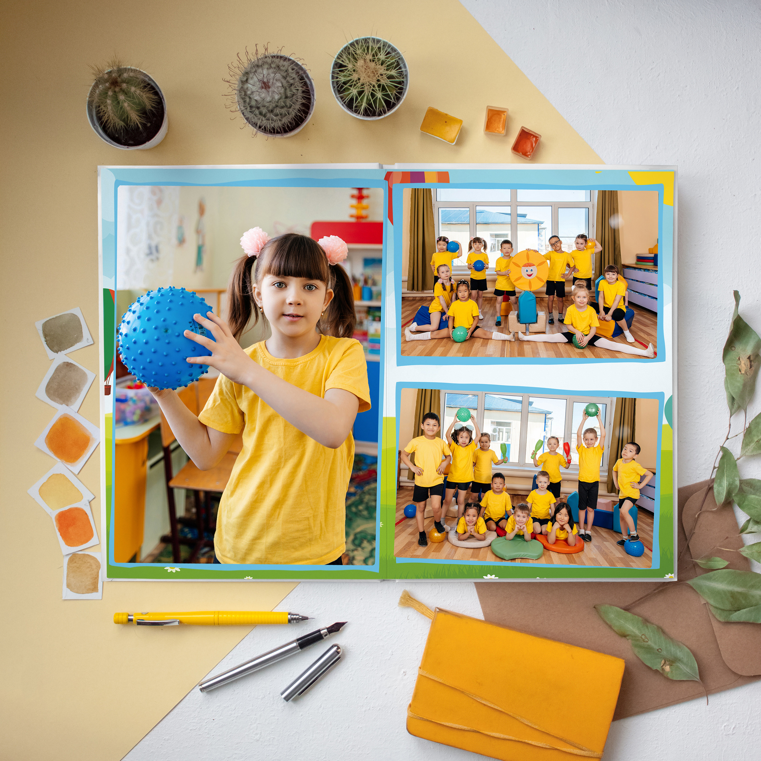 Разворот "Физра", дизайн "Летний".