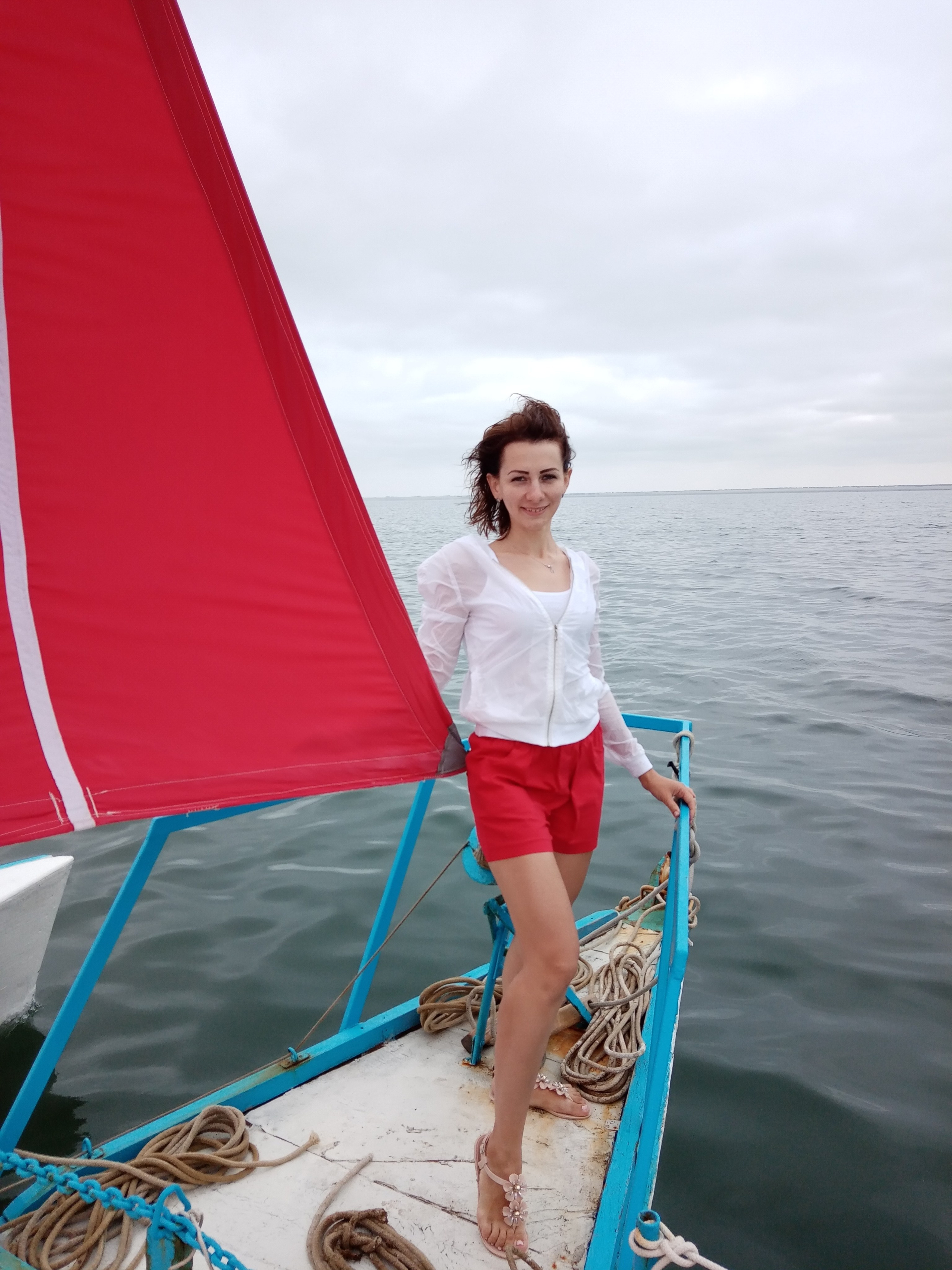 Яхта, парус, алые паруса, Яровое, море, девушка