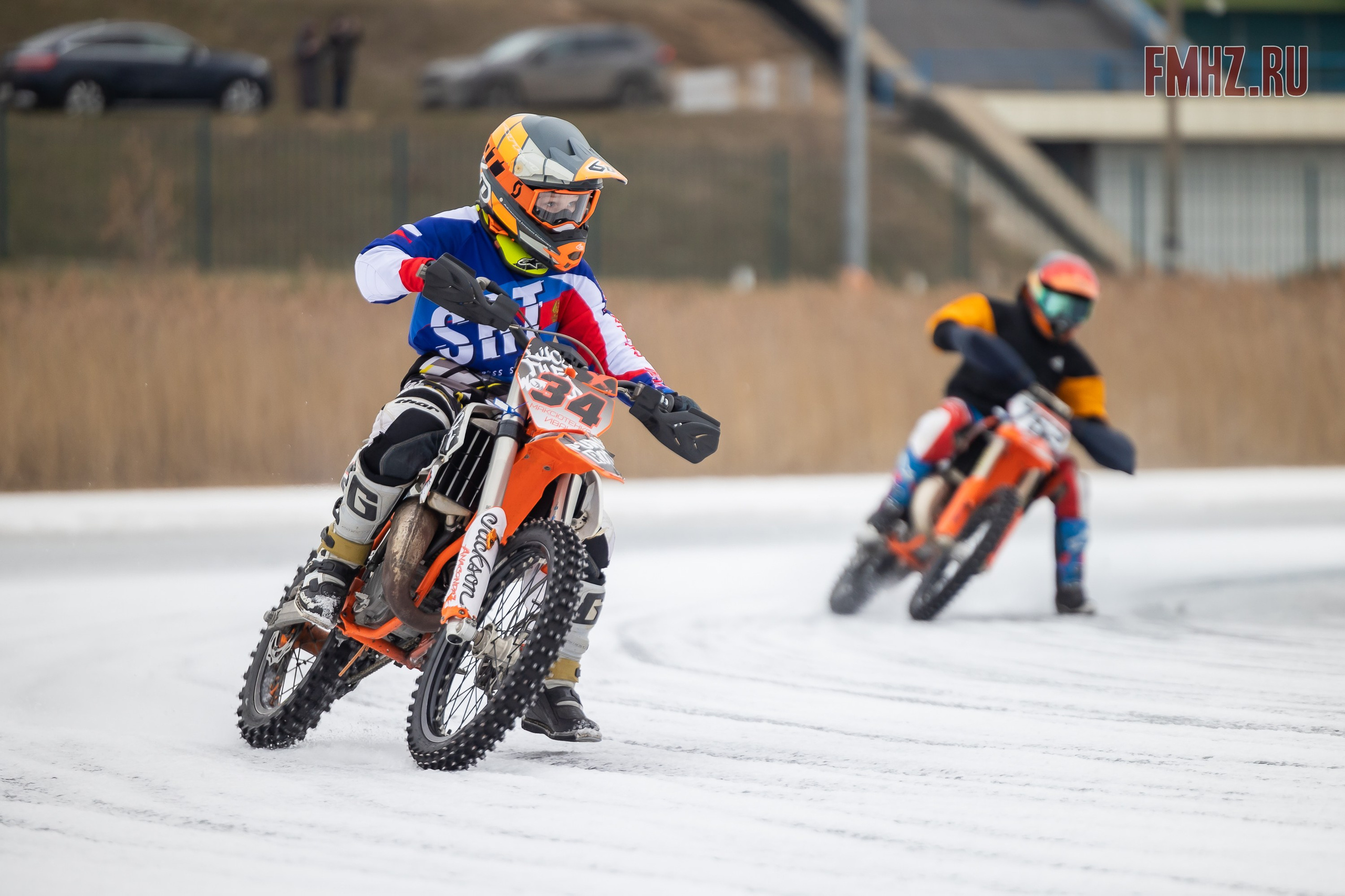 Первый этап Кубка МФР по мотокроссу на льду Большого Крылатского пруда в Москве. 8 февраля 2025 г. Фотограф Владимир Охрименко
