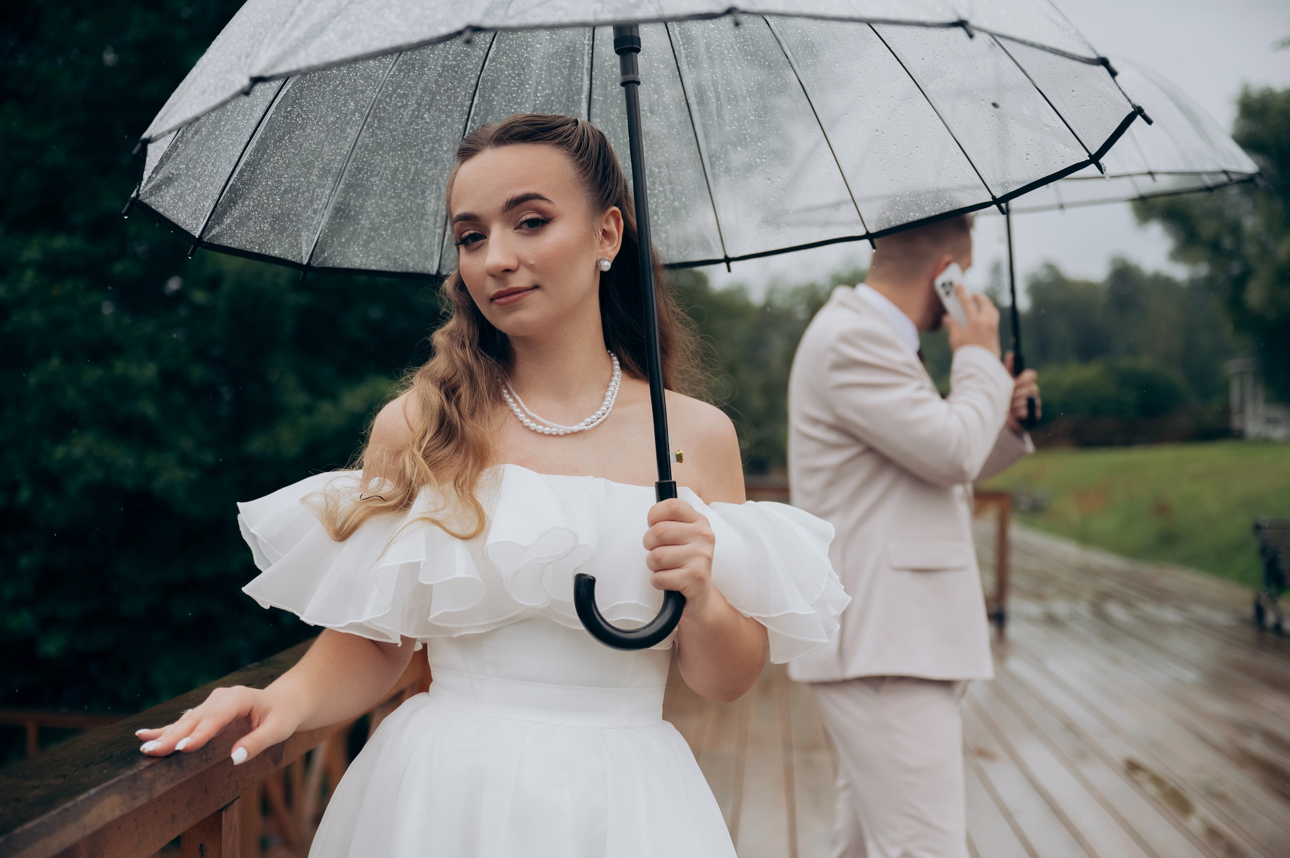 Дождь, Гребнево, любовь. Свадебный и семейный фотограф Виктория Носачёва. Щелково, Москва и МО