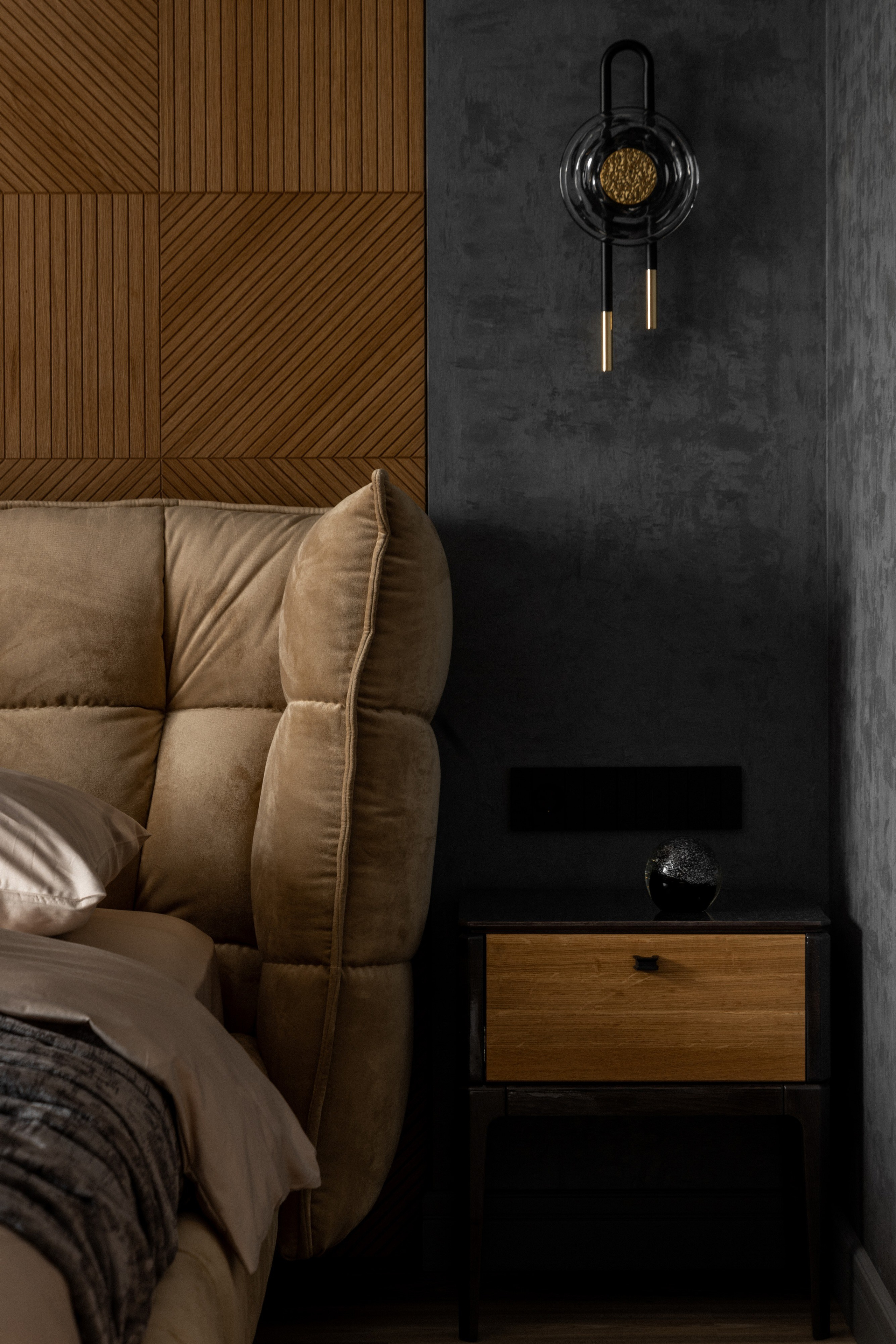 Интерьер мастер спальни 27 кв. м. | квартира Scandis Ozero. Дизайн интерьера квартир в Красноярске под ключ | Анна Поминова