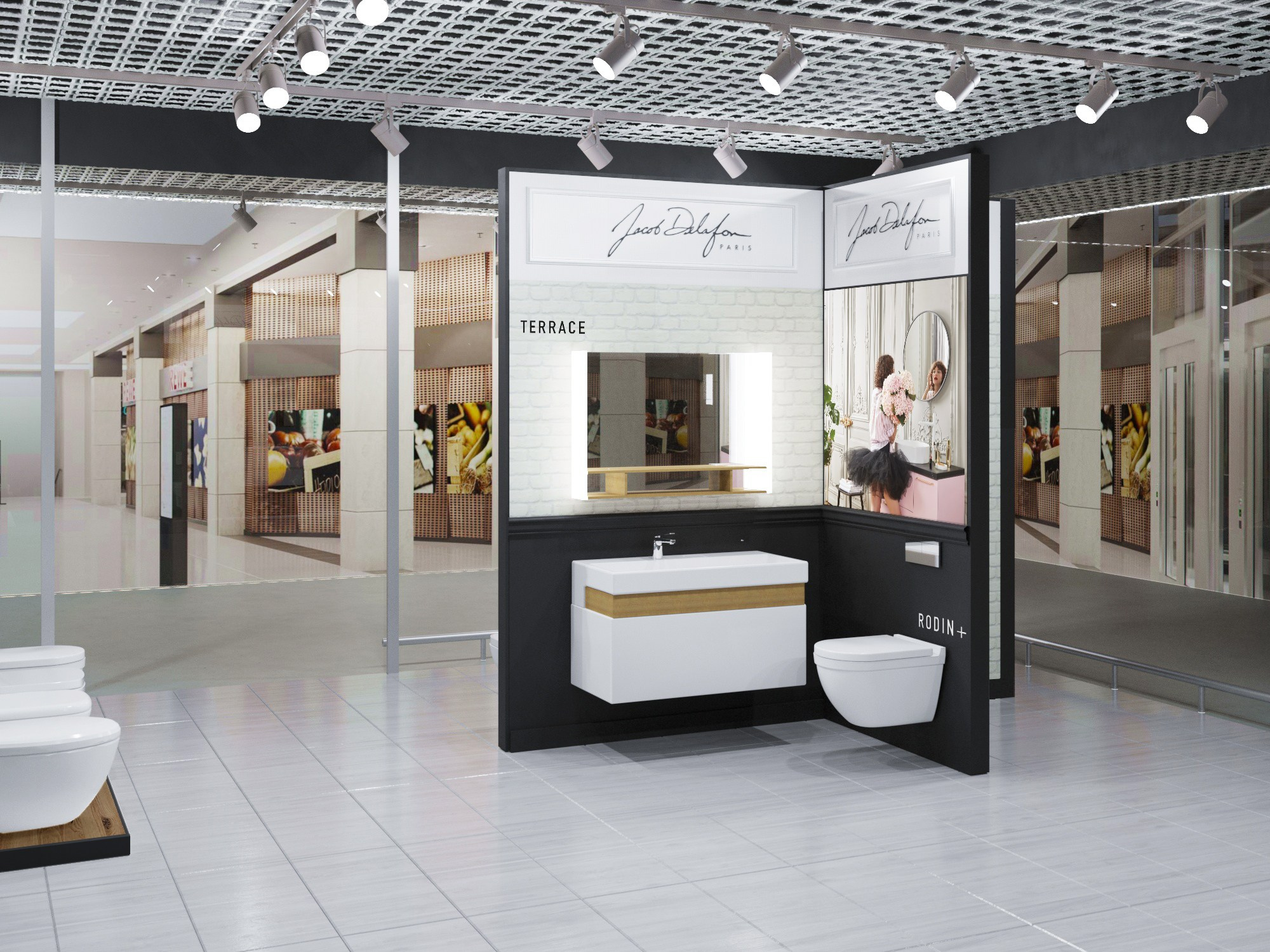 Проект шоурума Jacob Delafon. Интерьерный дизайнер и художник. Локация в г. Екатеринбурге беру проекты в разных странах