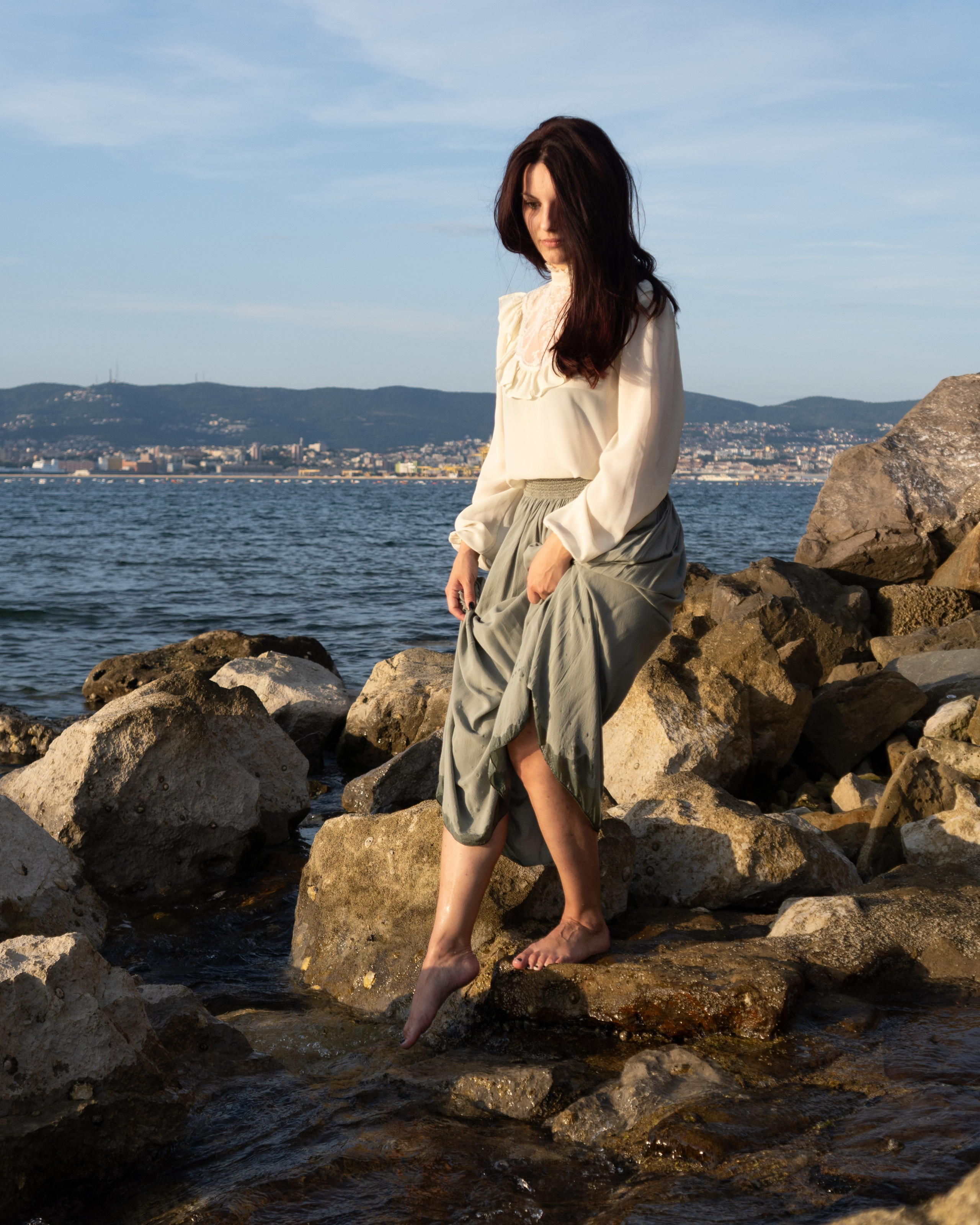 Foto shooting al mare. Fotografo Alina Imanbaeva Trieste e FVG