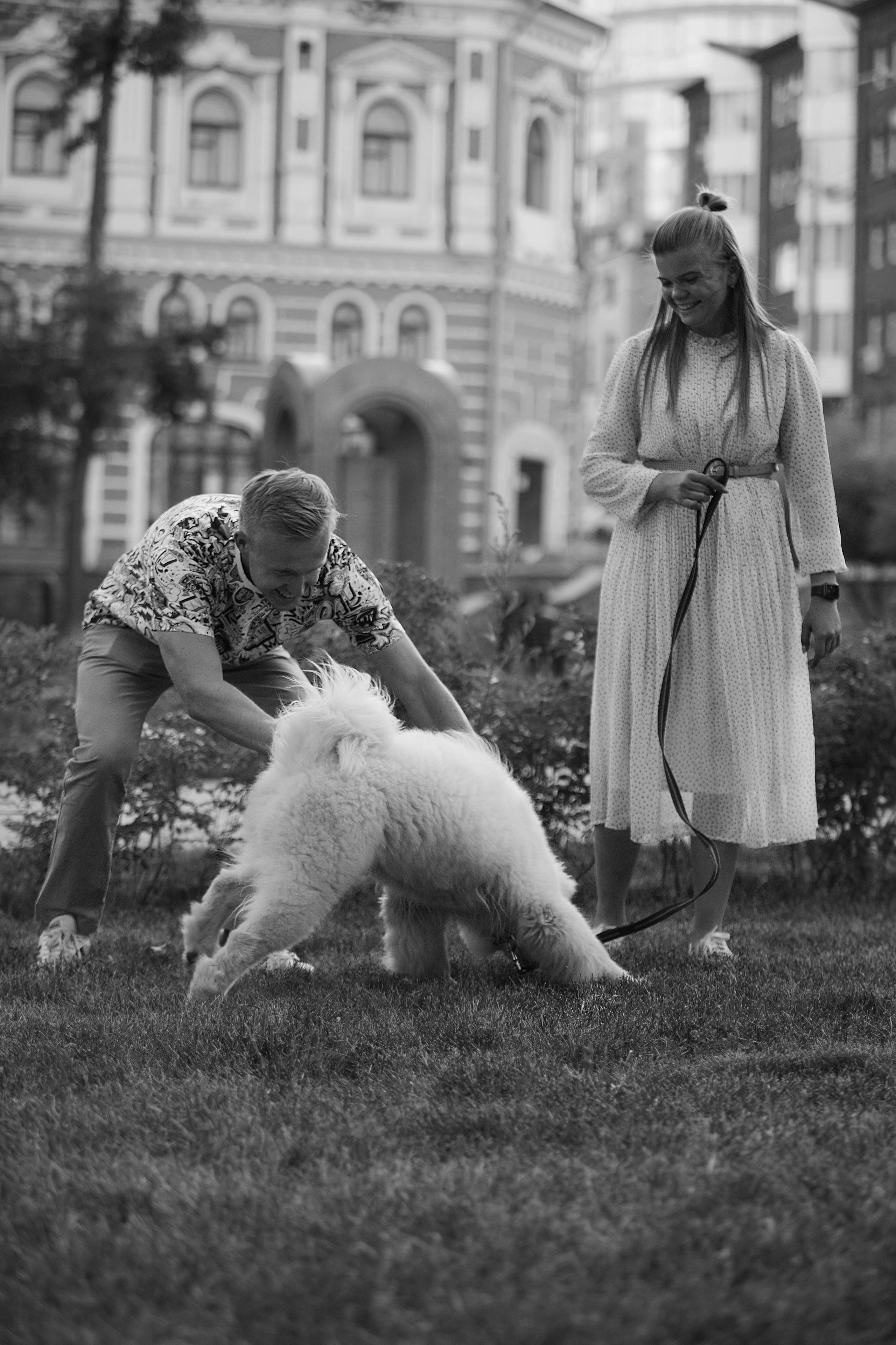 Анастасия, Евгений и самоед Ройс. Https://moshkovaphoto.ru/