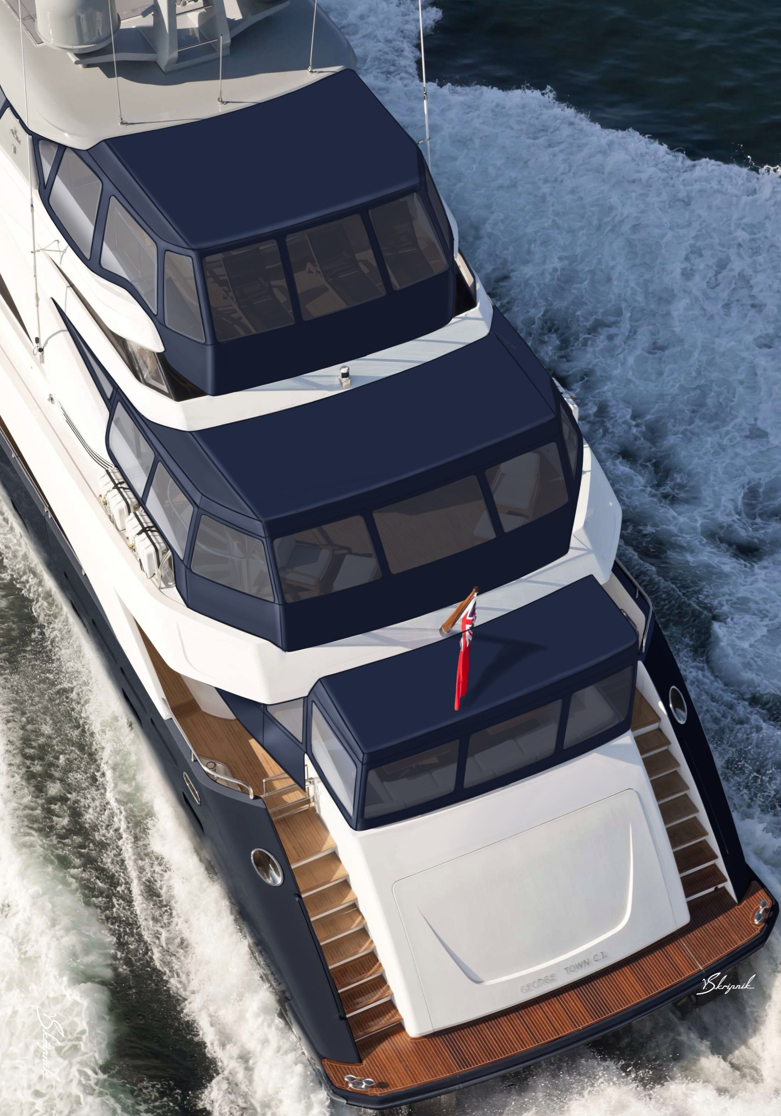 Princess 40 m complete cover. Design Yachts and Cars