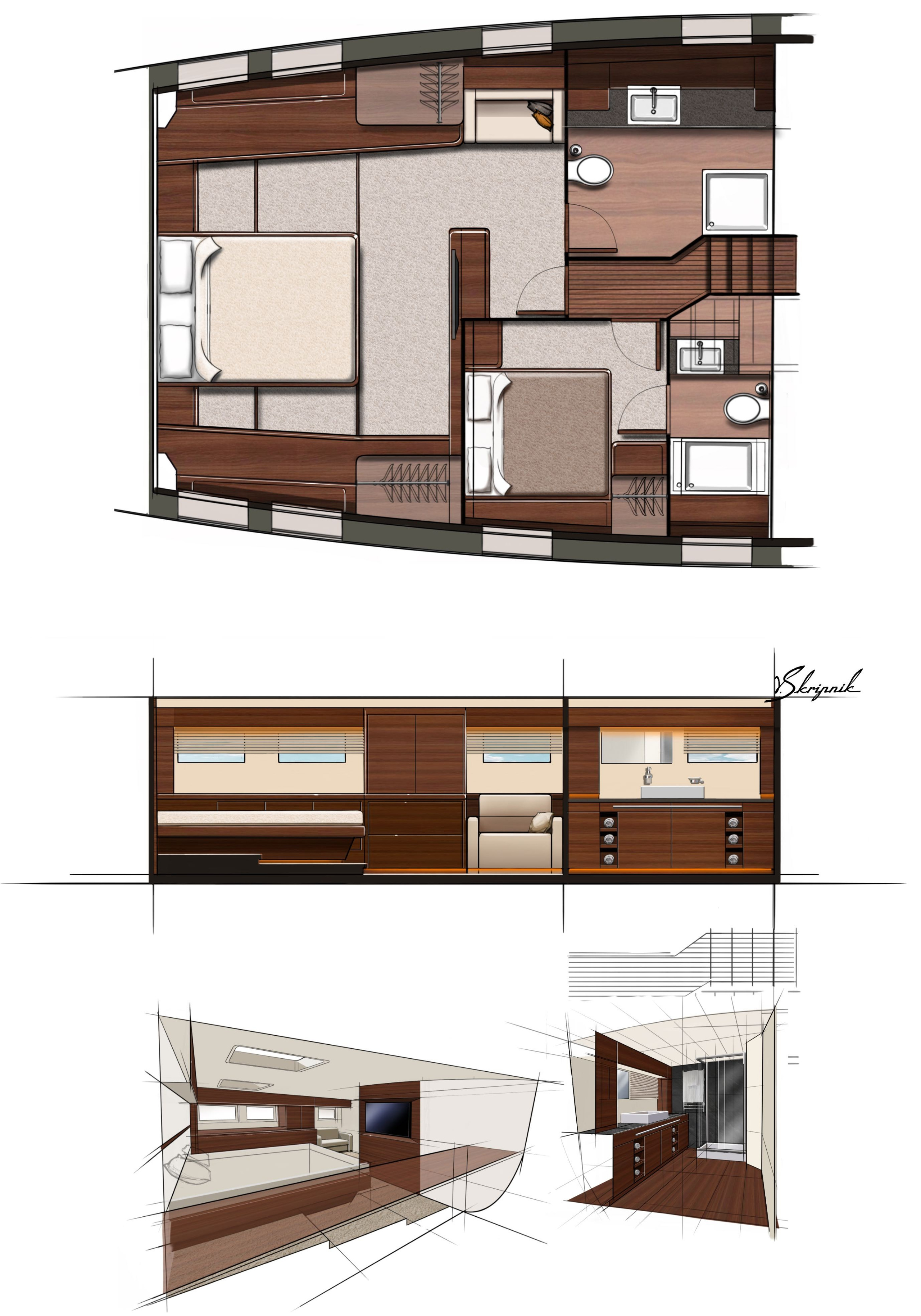 Индивидуальный дизайн парусной яхты Oyster 625. Design Yachts and Cars