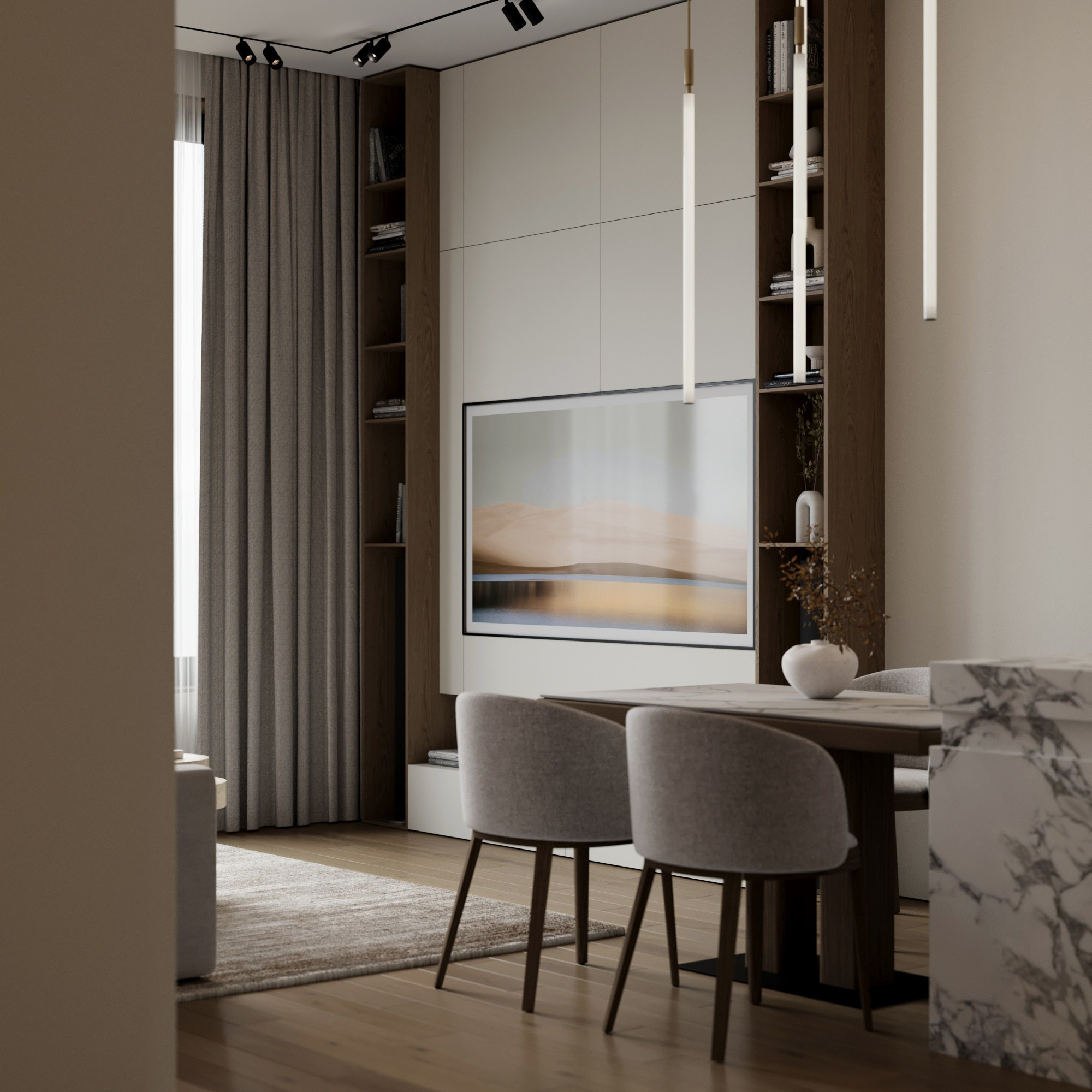 Дизайн студия Peterson|ЖК Prime Park. Интерьерная 3D визуализация