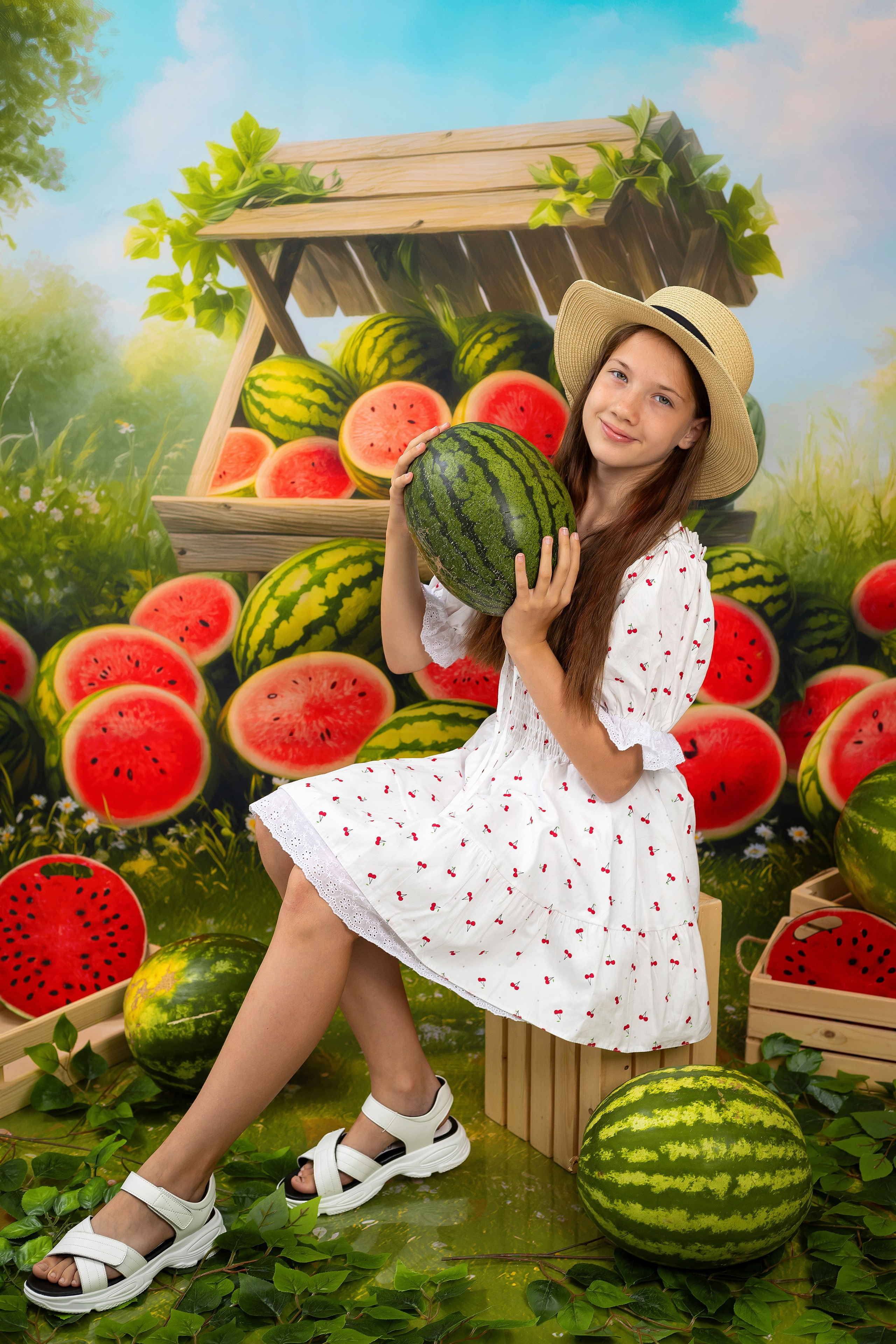 Фотосессия с арбузами. Выпускные альбомы. Фотостудия «Олеся»