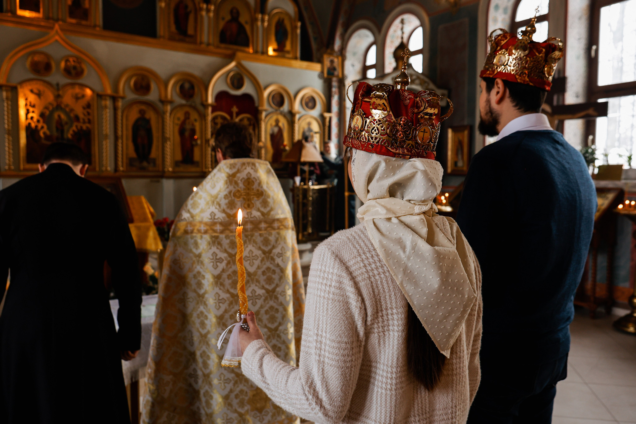 Венчание в Церкви Успения Пресвятой Богородицы в Химках. Фотограф Анастасия Залевская
