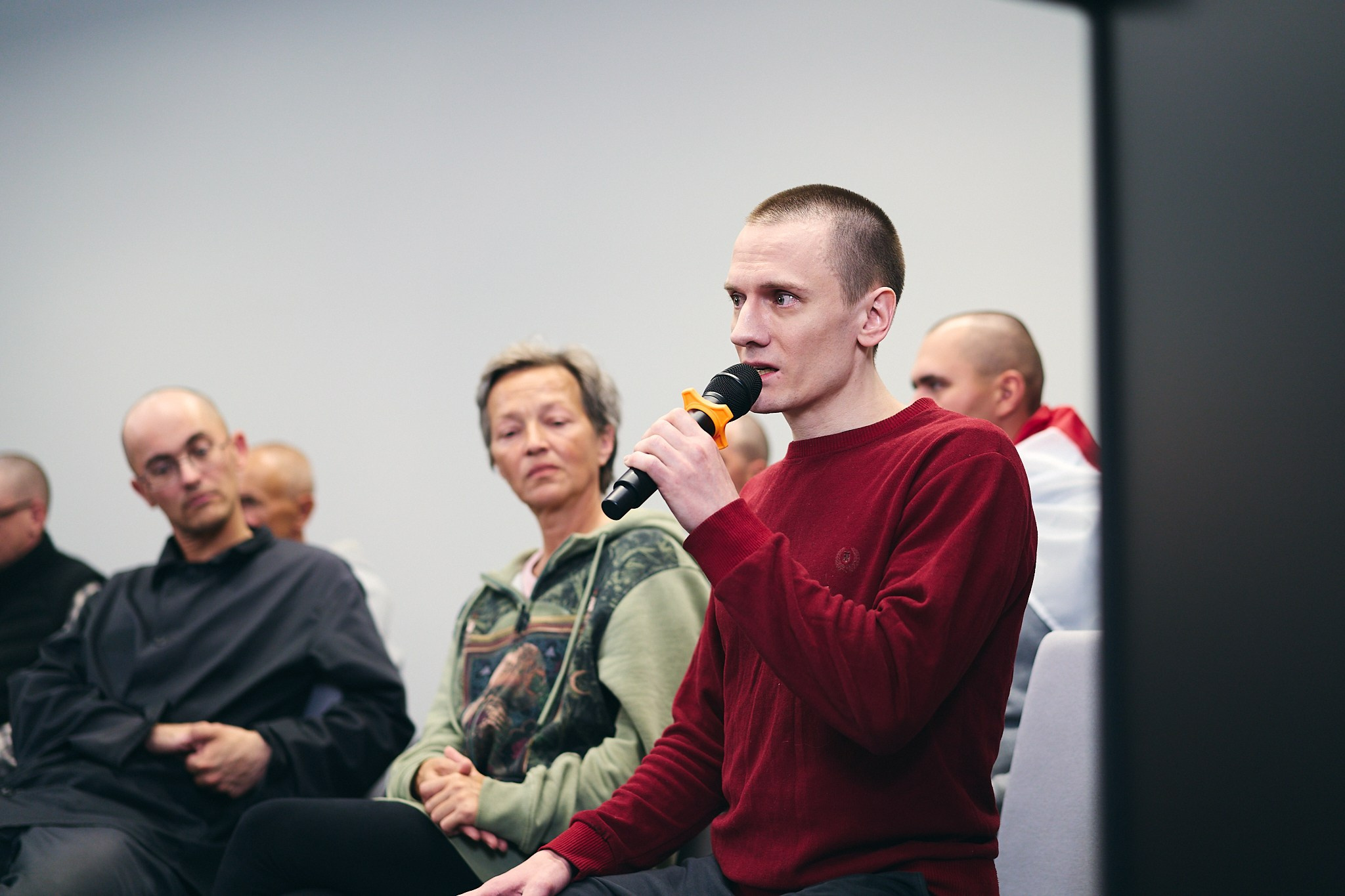 Press conference with Sviatlana Tsikhanouskaya and released political prisoners. Photographer in Vilnius