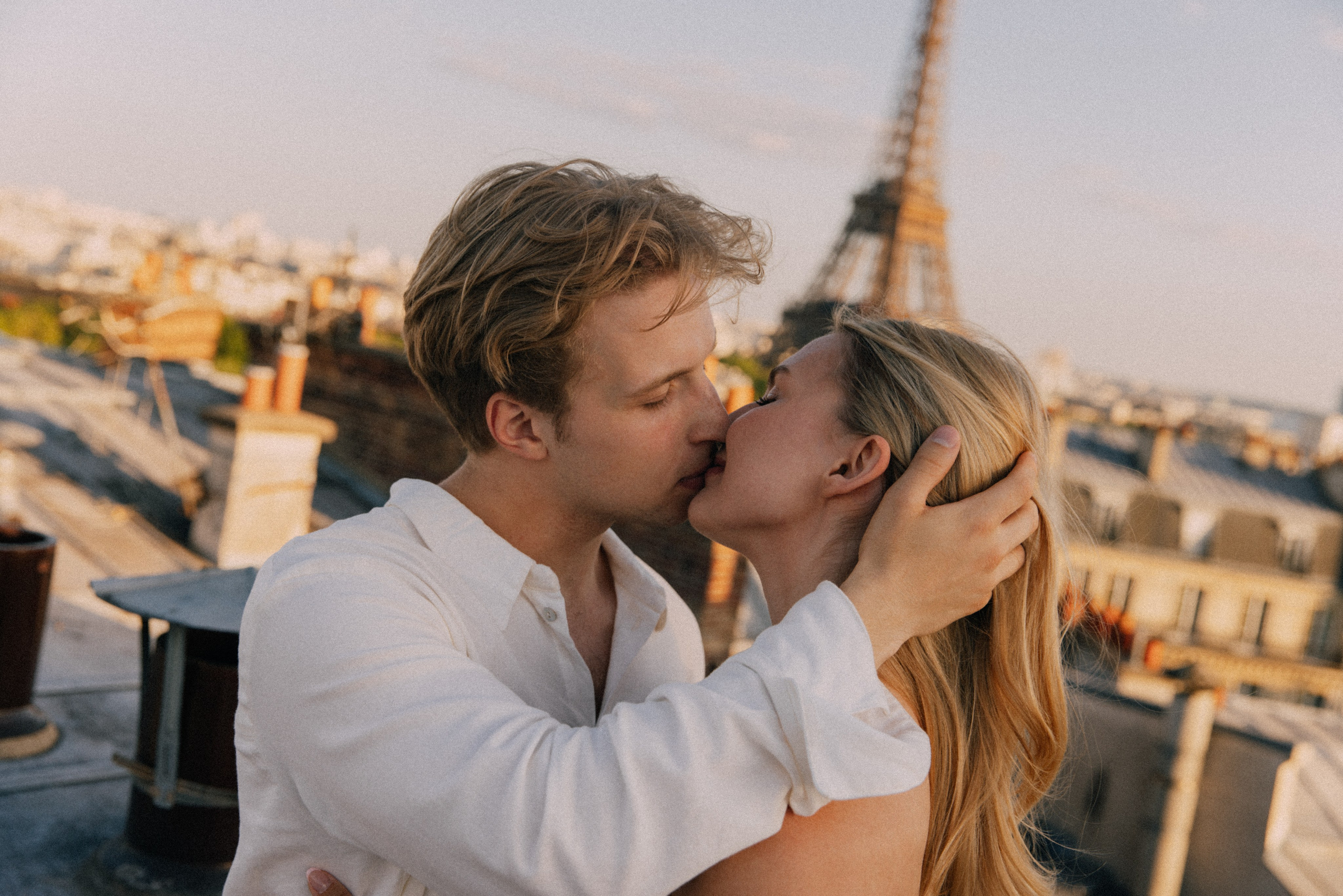 On the rooftops of Paris. Photographer in Paris