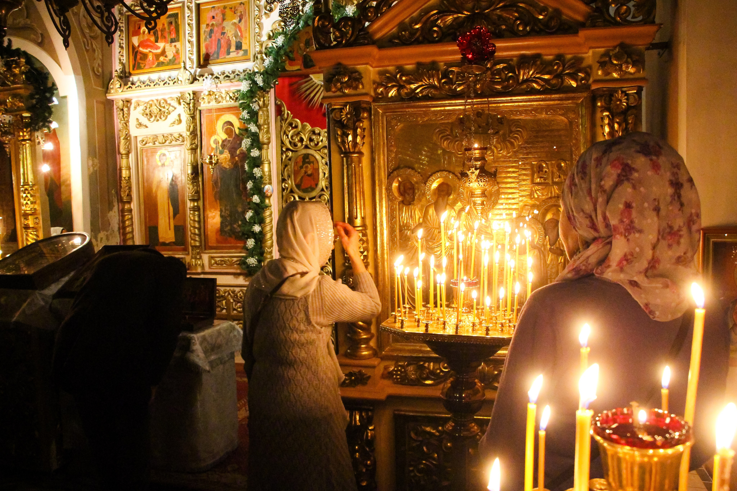 Рождественская литургия в храме Спаса Нерукотворного Образа. Мария Ткаченко. Документальная фотография