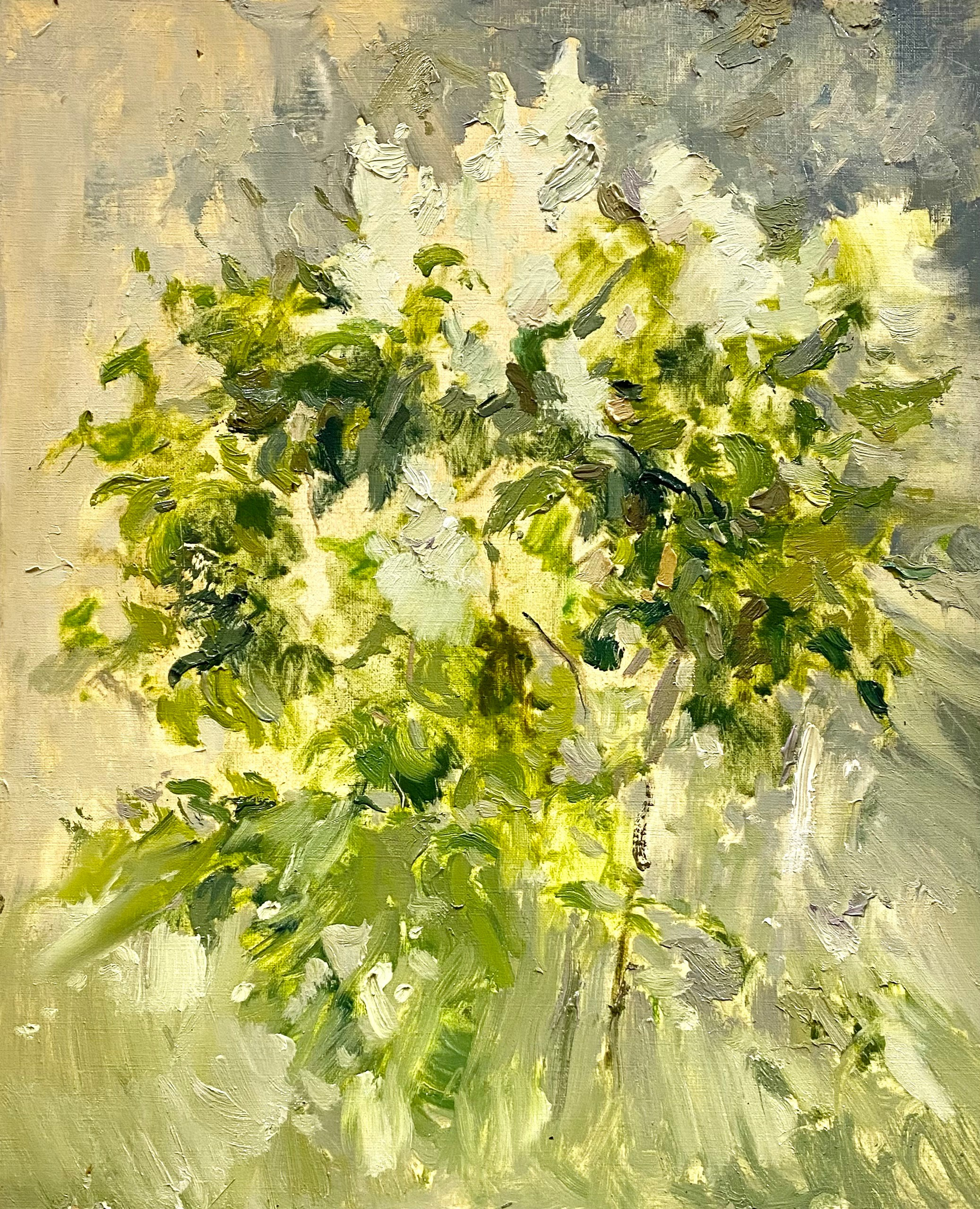 "Веселая сирень" 38Х45 см. Холст/масло, 2022, сирень, цветы, лето