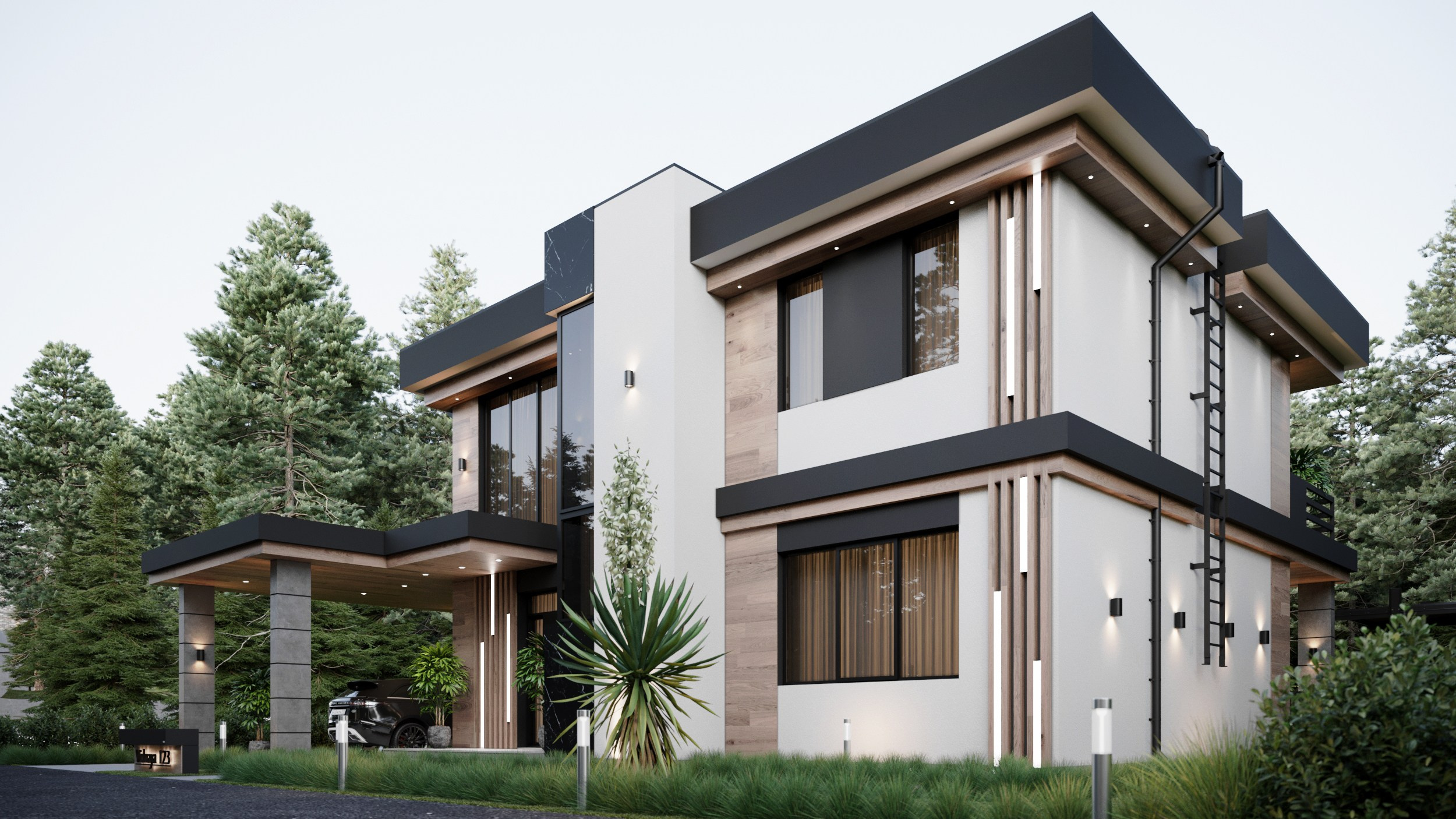 Двухэтажный дом в современном стиле в п.Мысхако общей площадью 217 кв.м. Архитектор Вера Каракезиди