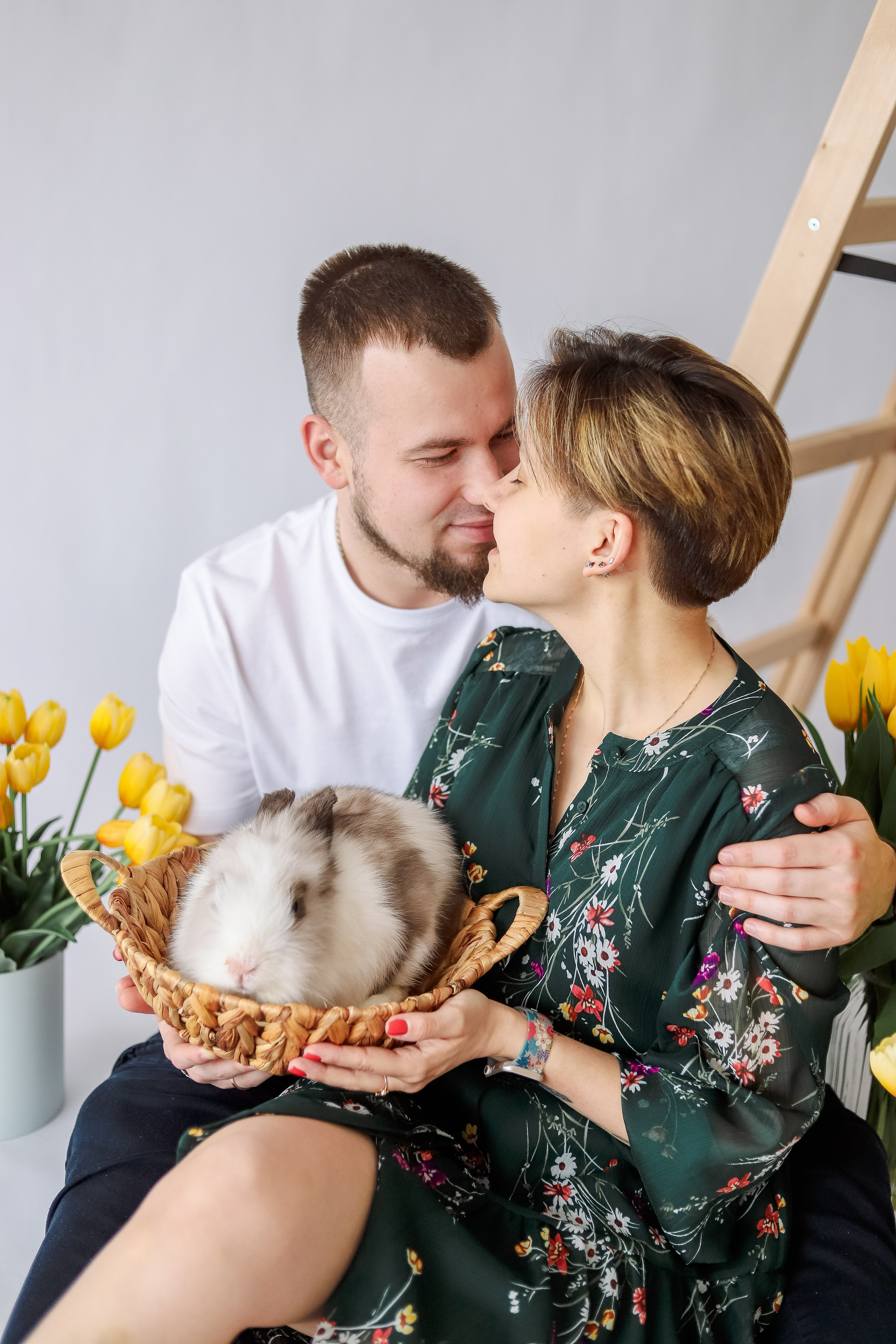 Ваня и Маруся — живые цветы + кролик. Kate Bunny | фотограф и видеограф в Люберцах