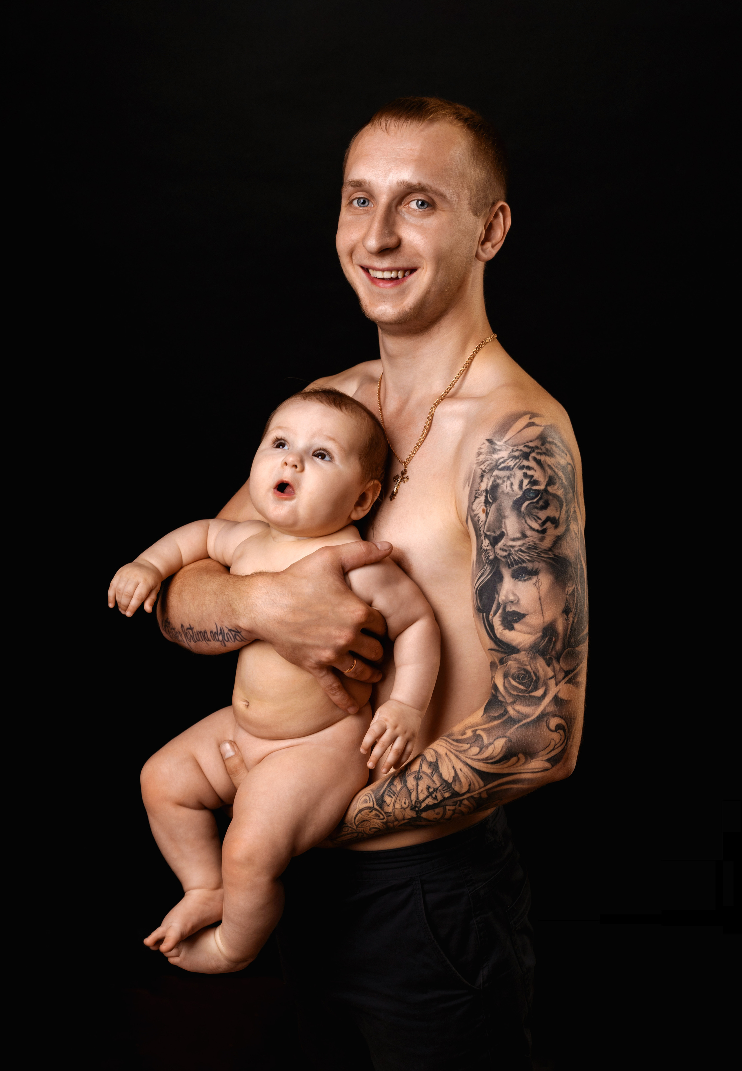 Фотосессия с папой. Фотограф новорожденных в Нижнем Новгороде Надежда Кадылкина