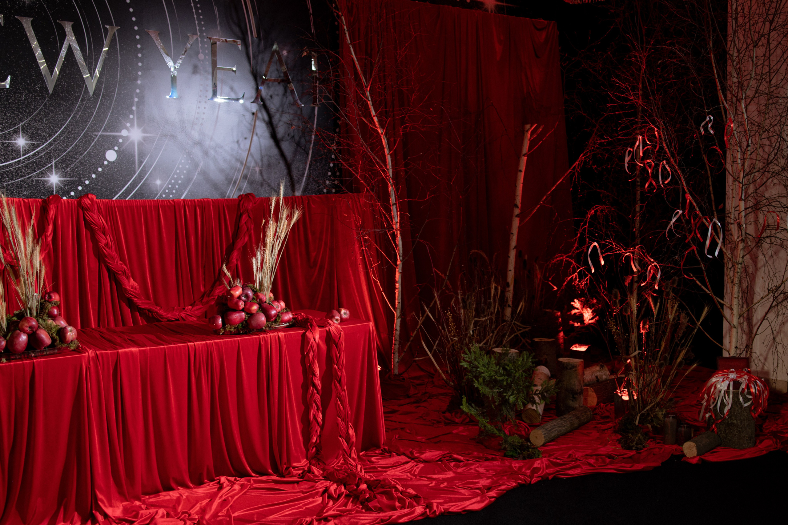 Новогодний корпоратив в фольклорном стиле. Особняк Лемана. Оформление свадеб, декор свадеб Вера Маркова, Москва