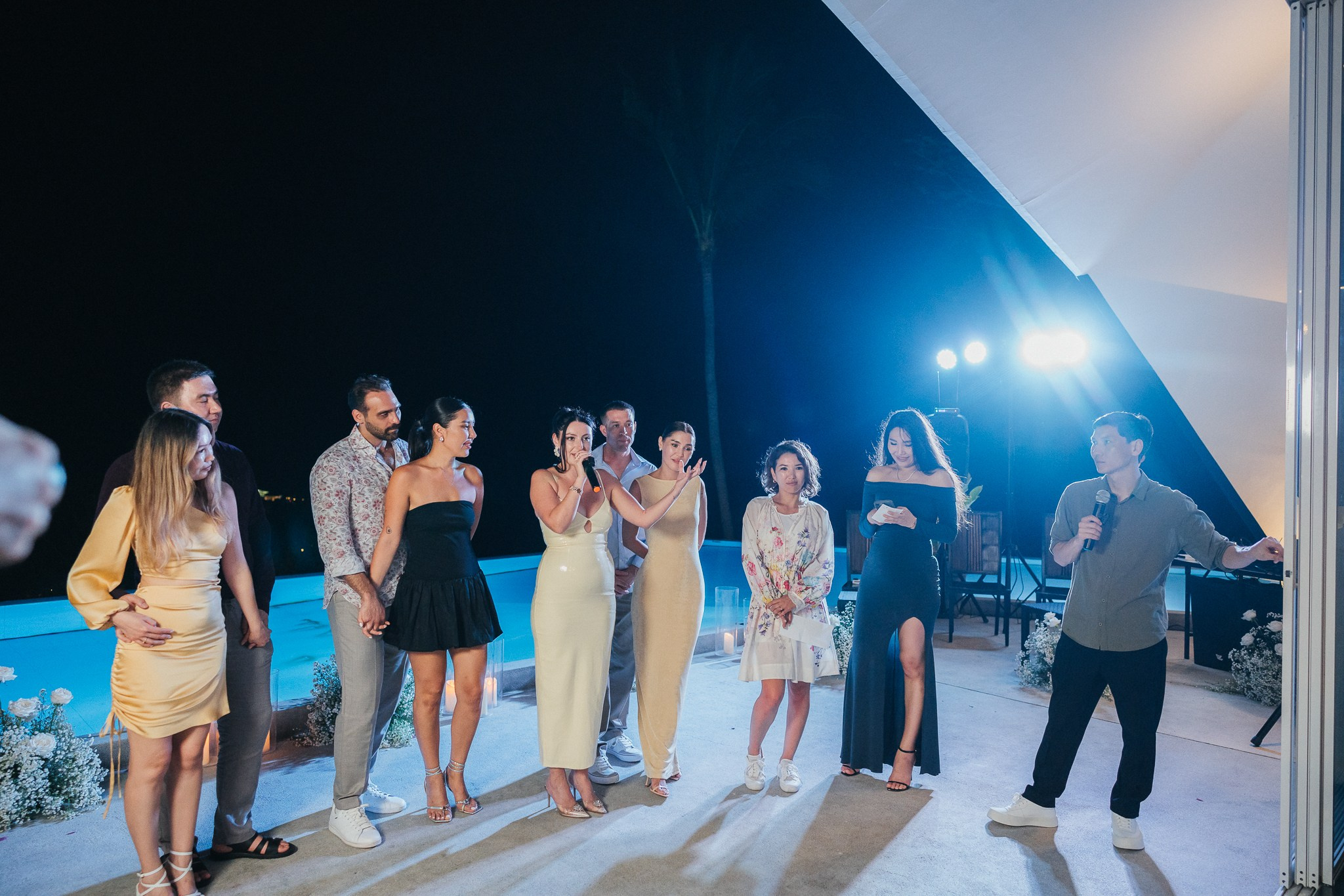Luxury tropical wedding decoration at a private villa in Koh Samui