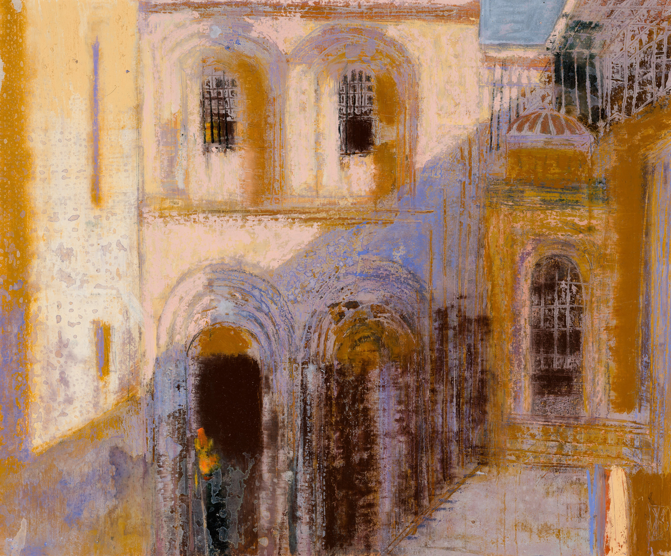 «Иерусалим III» - художник Лариса Блохина (картон, смешанная техника, 29x35 см, 2021)