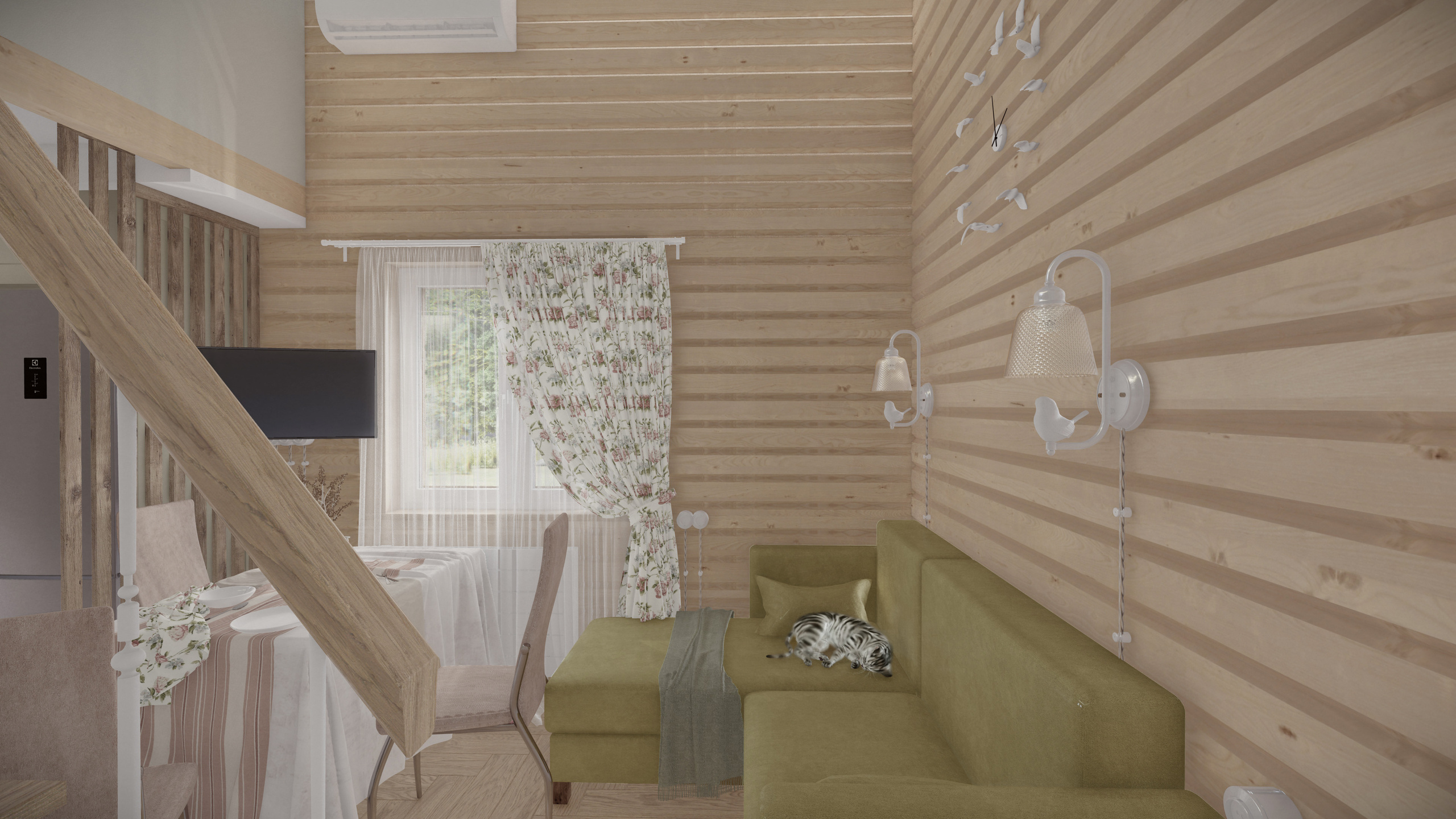 Гостевой дом, баня из профильтрованного бруса. Студия архитектуры и дизайна AR.CHITECT.OR