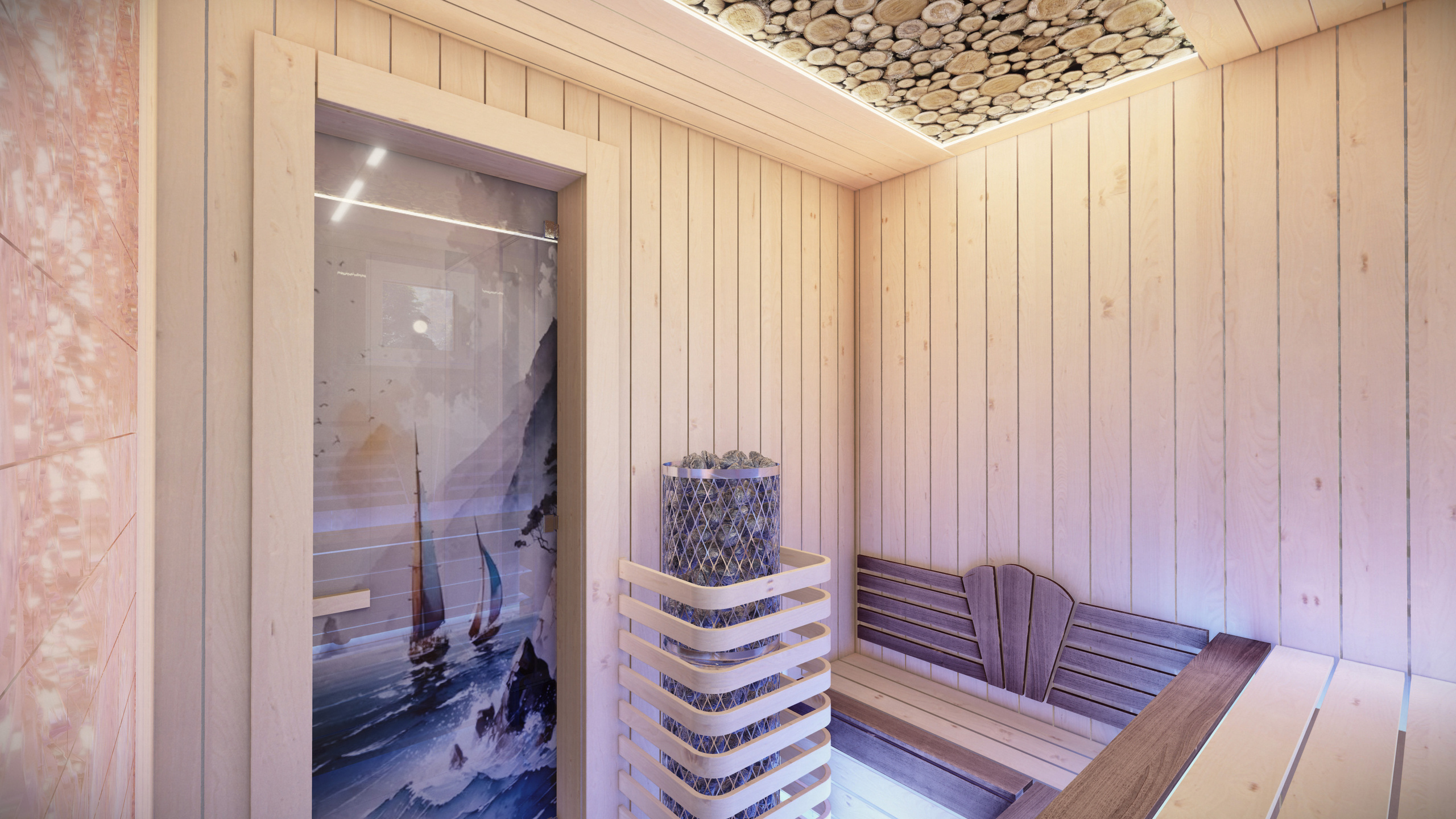 Гостевой дом, баня из профильтрованного бруса. Студия архитектуры и дизайна AR.CHITECT.OR