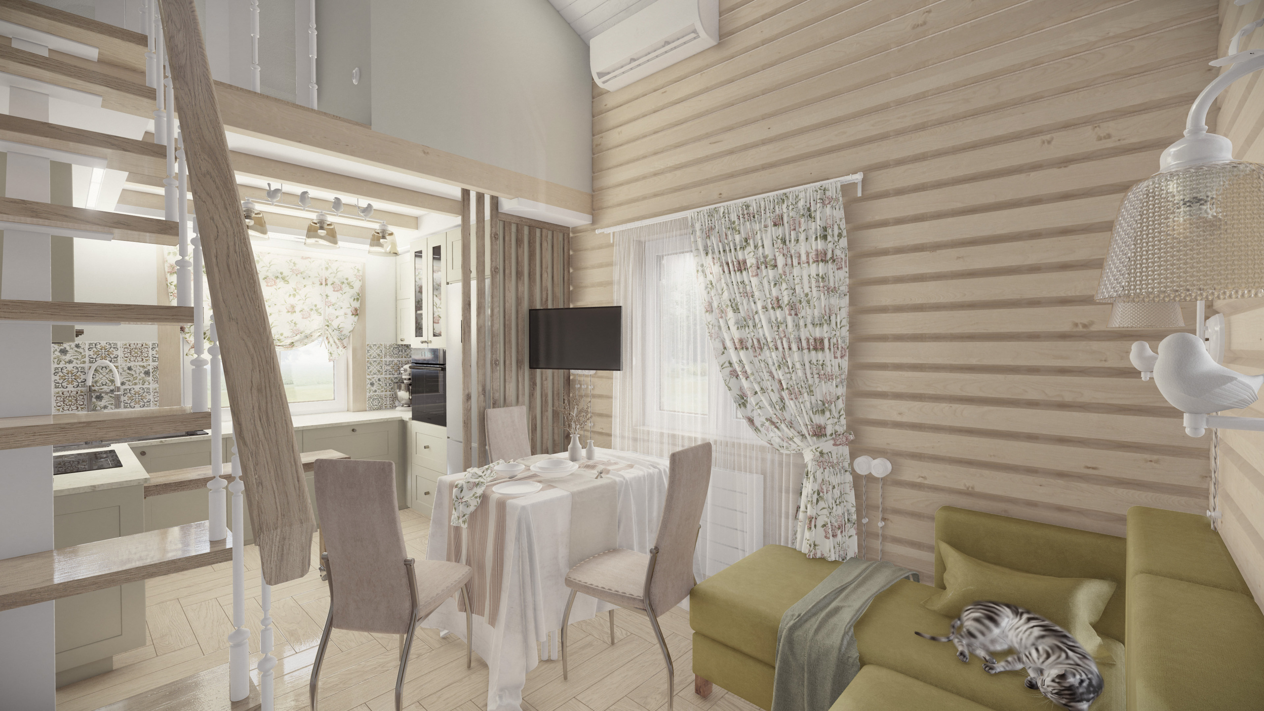 Гостевой дом, баня из профильтрованного бруса. Студия архитектуры и дизайна AR.CHITECT.OR