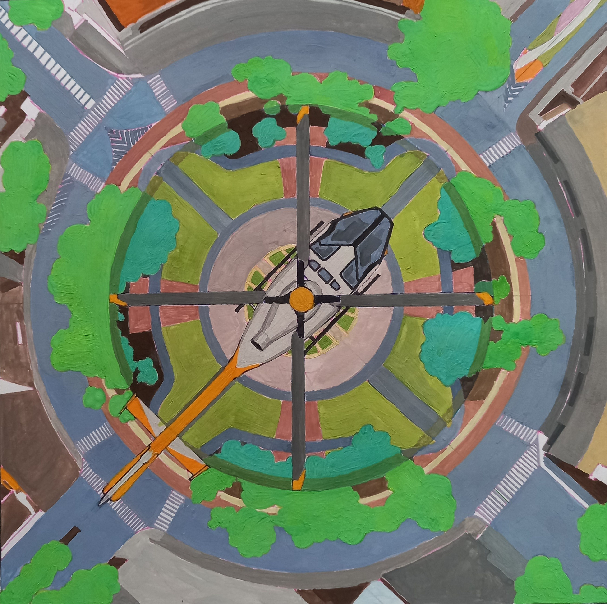 Интеграция (эскиз, бумага, гуашь)