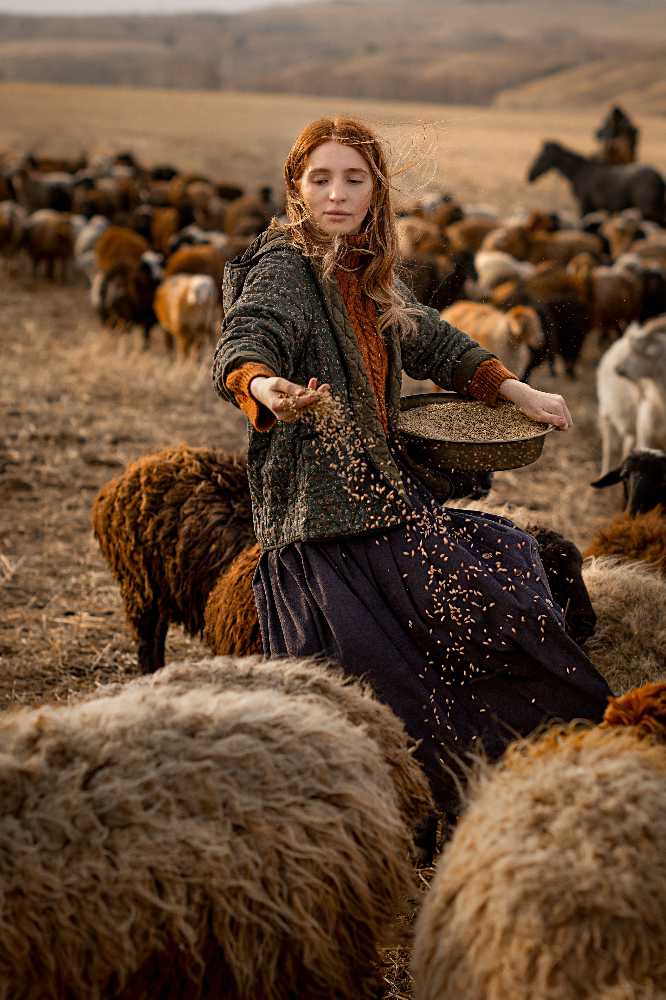 Диана и барашки. Детский и семейный фотограф в Красноярске Елена Коровкина