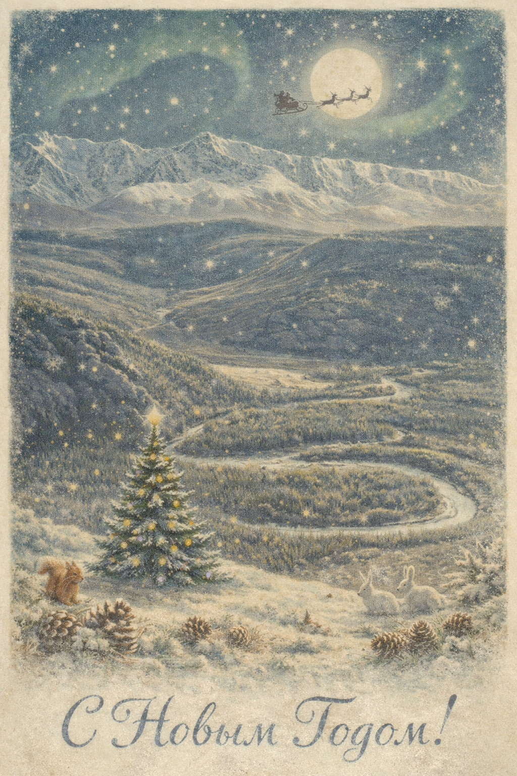 Открытки Новый год Алтай. Фотограф. Алтай