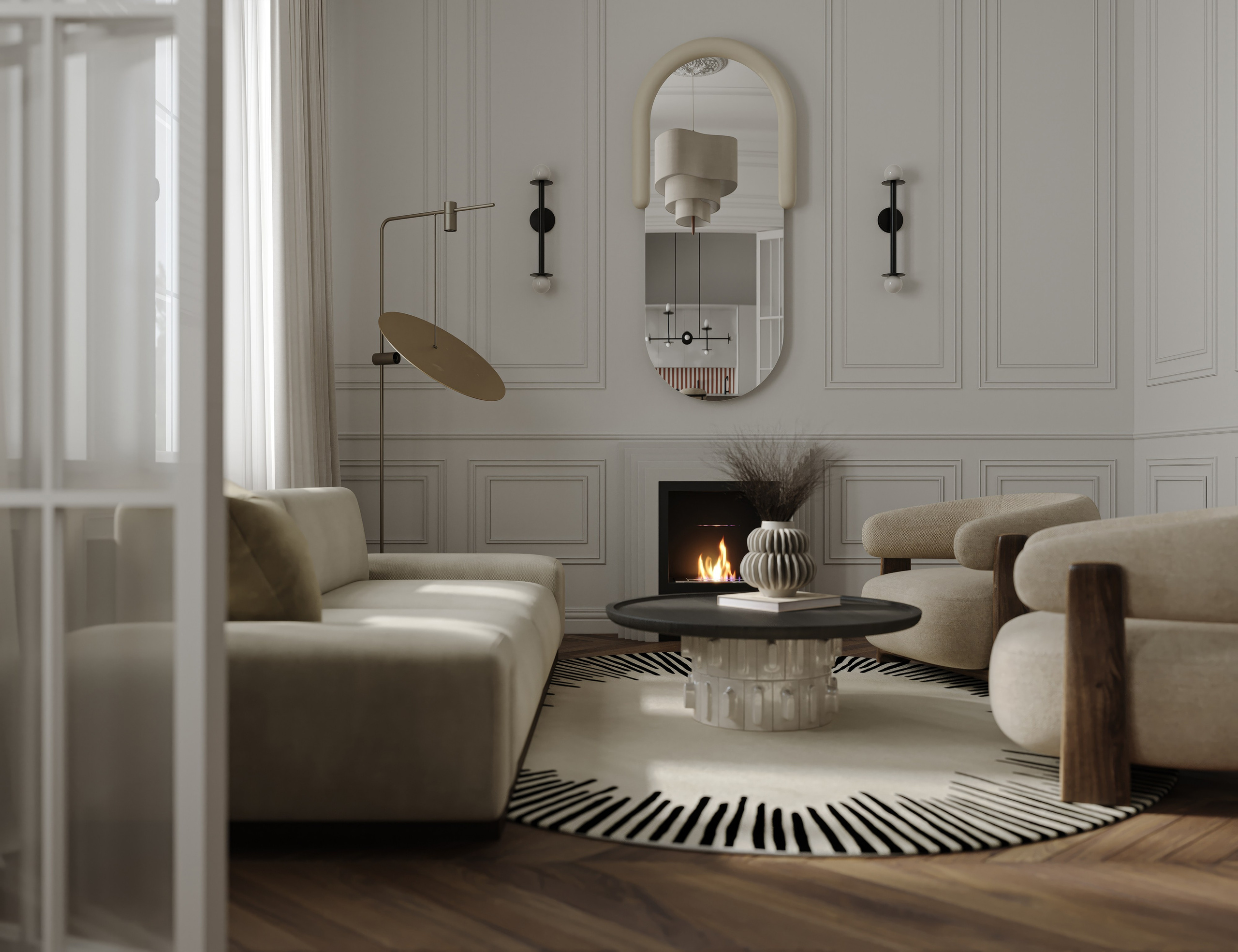 Апартаменты в Санкт-Петербурге, 2025. 3D визуализация интерьера и архитектурной среды