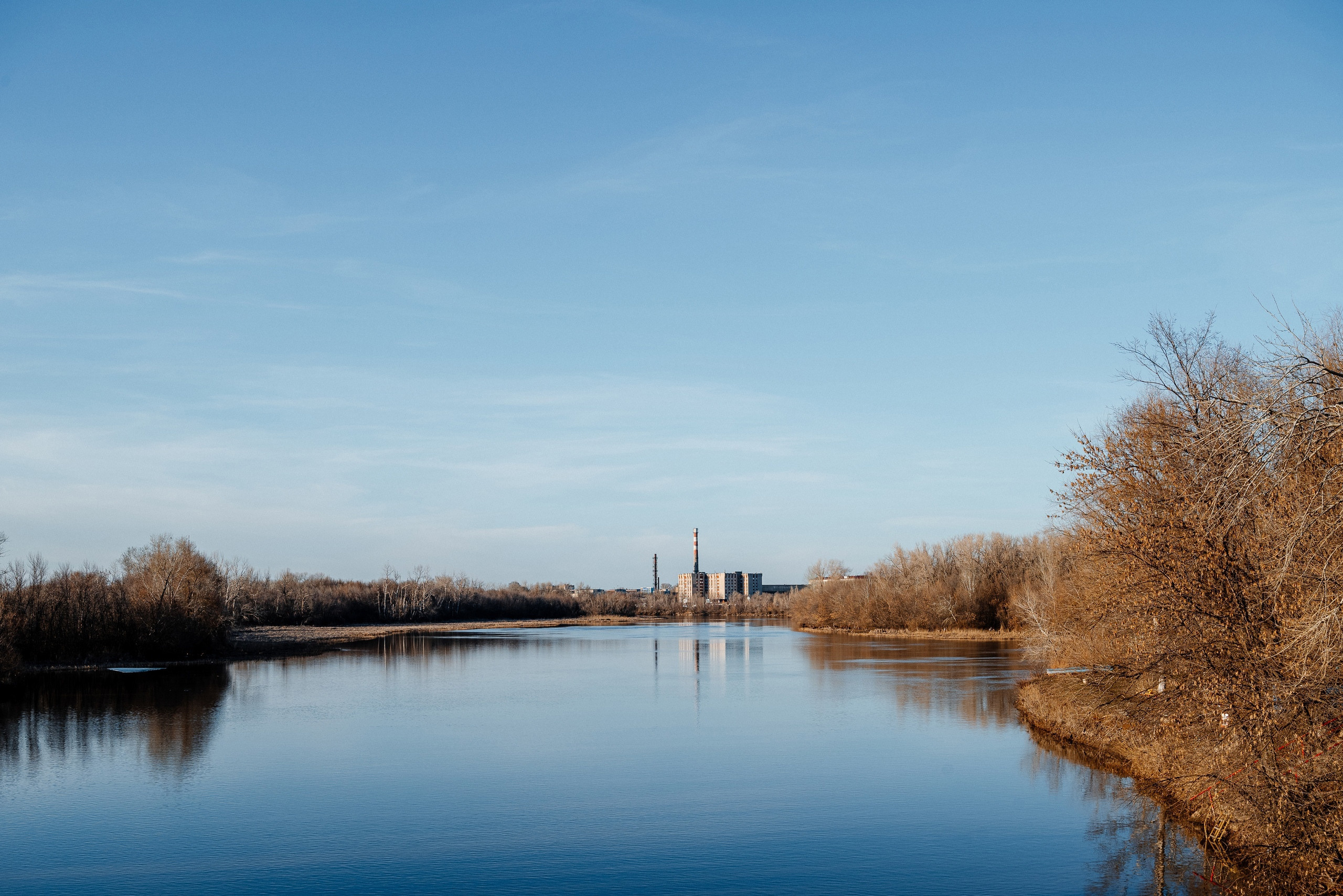 чаган, пейзаж, река, вид с моста