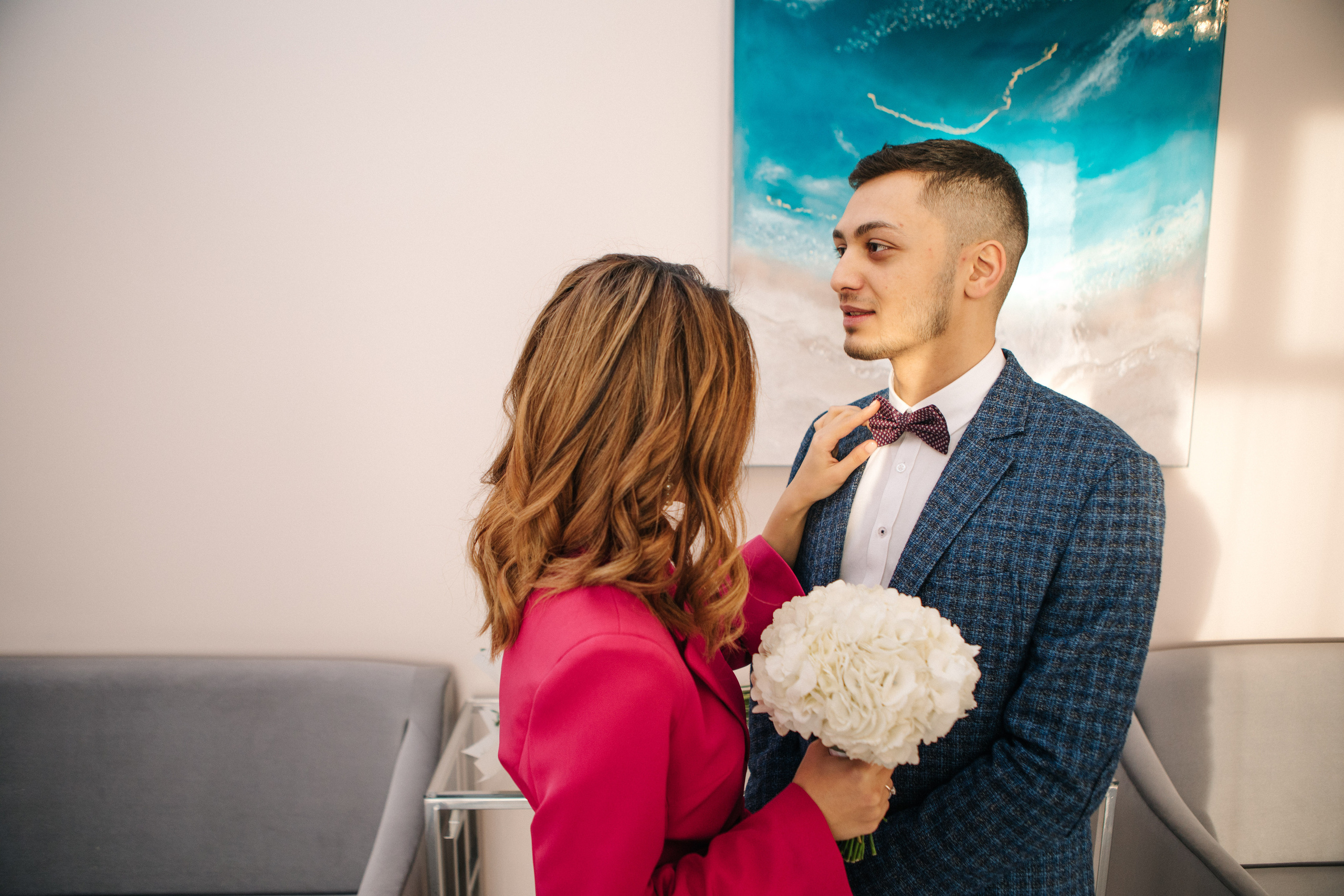 Мадина и Эрмиль. Кутузовский ЗАГС и фотосессия в фотостудии. Свадебный и портретный фотограф в Москве Анастасия Масюк