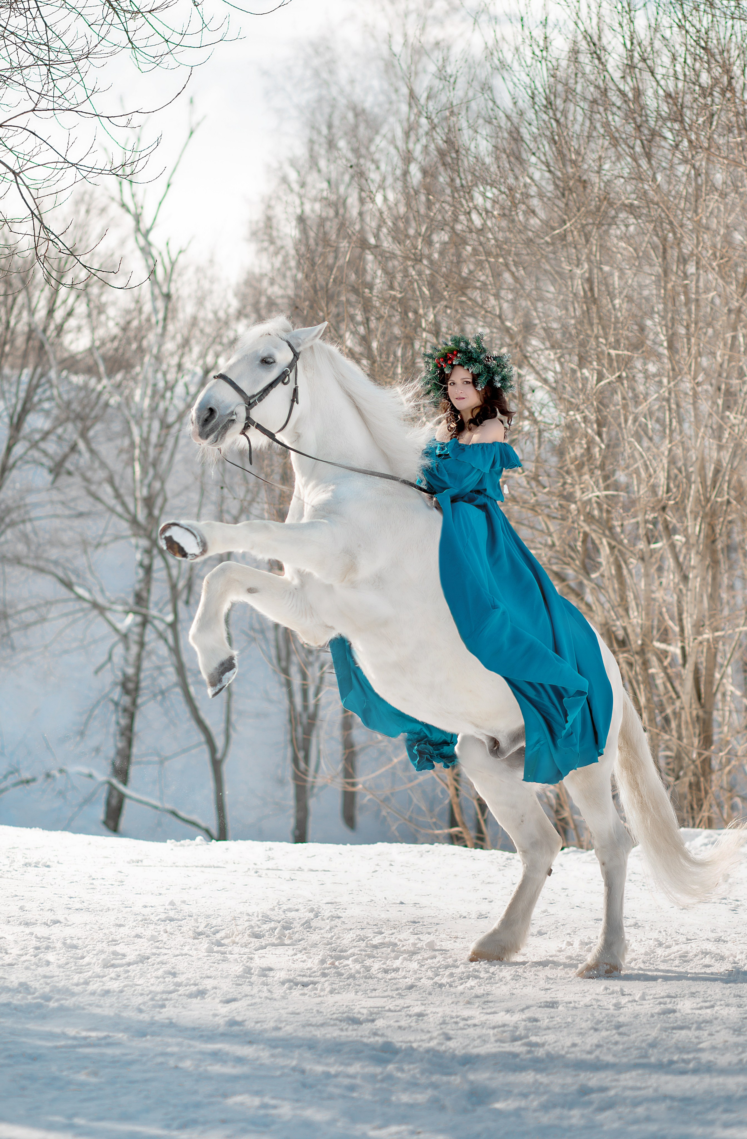 Елена и Воробей. Фотосессия с лошадьми в Нижнем Новгороде
