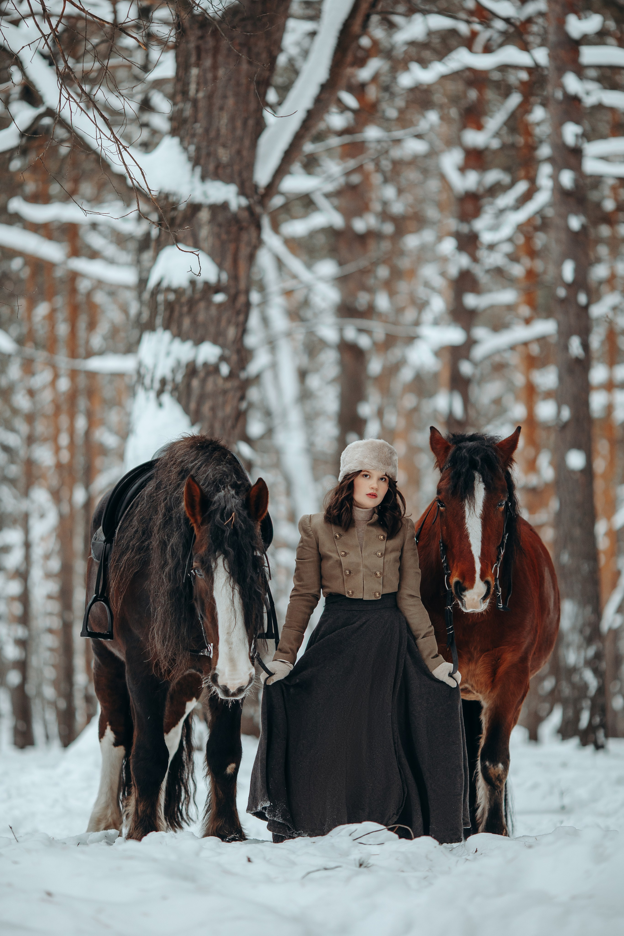 Аня и два тяжика (Малыш и Спартак). Анна Молчанова конный фотограф в Тюмени | фотосессии с лошадьми Тюмень