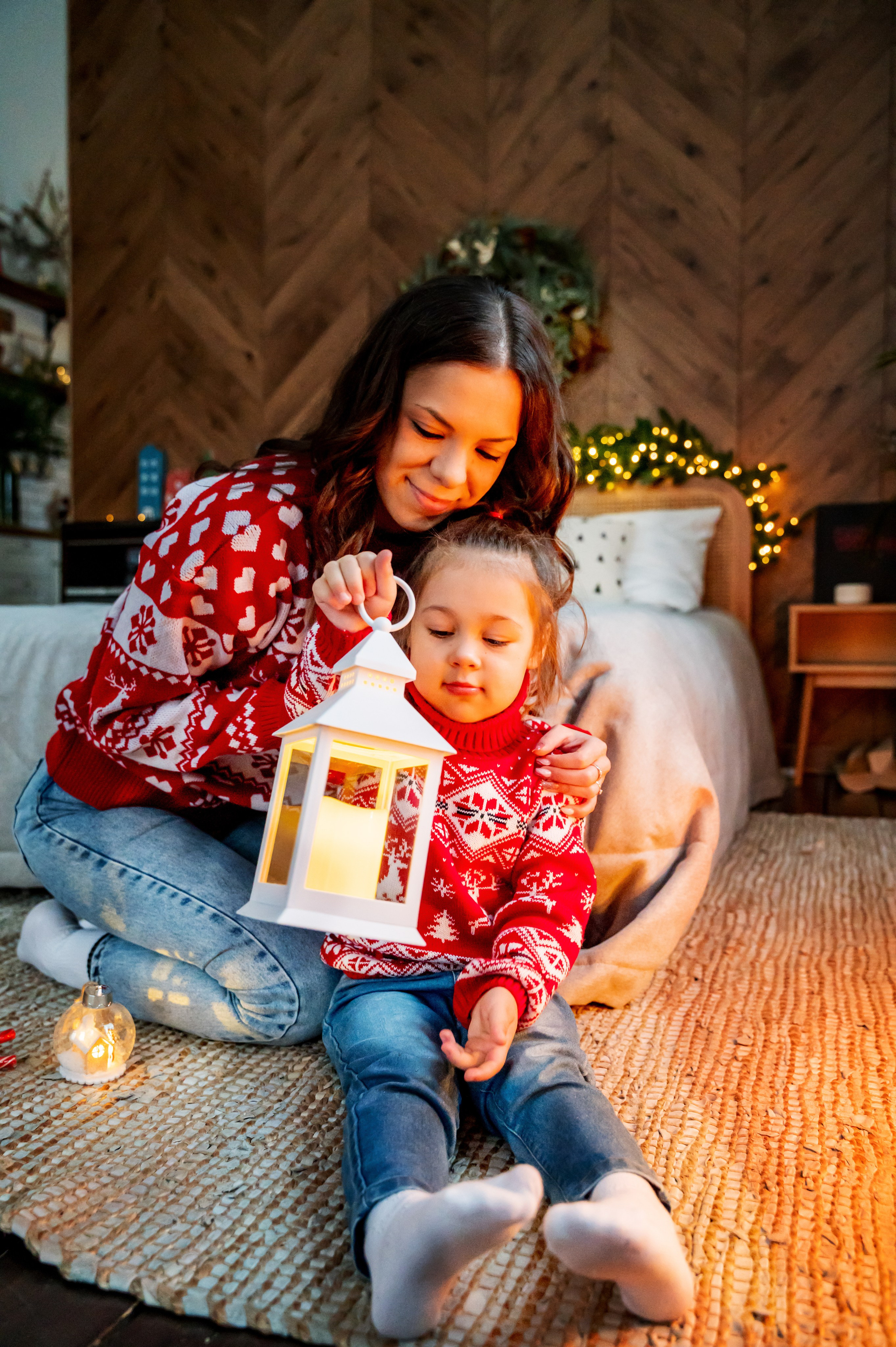 Новогодняя съёмка для мамы и дочки