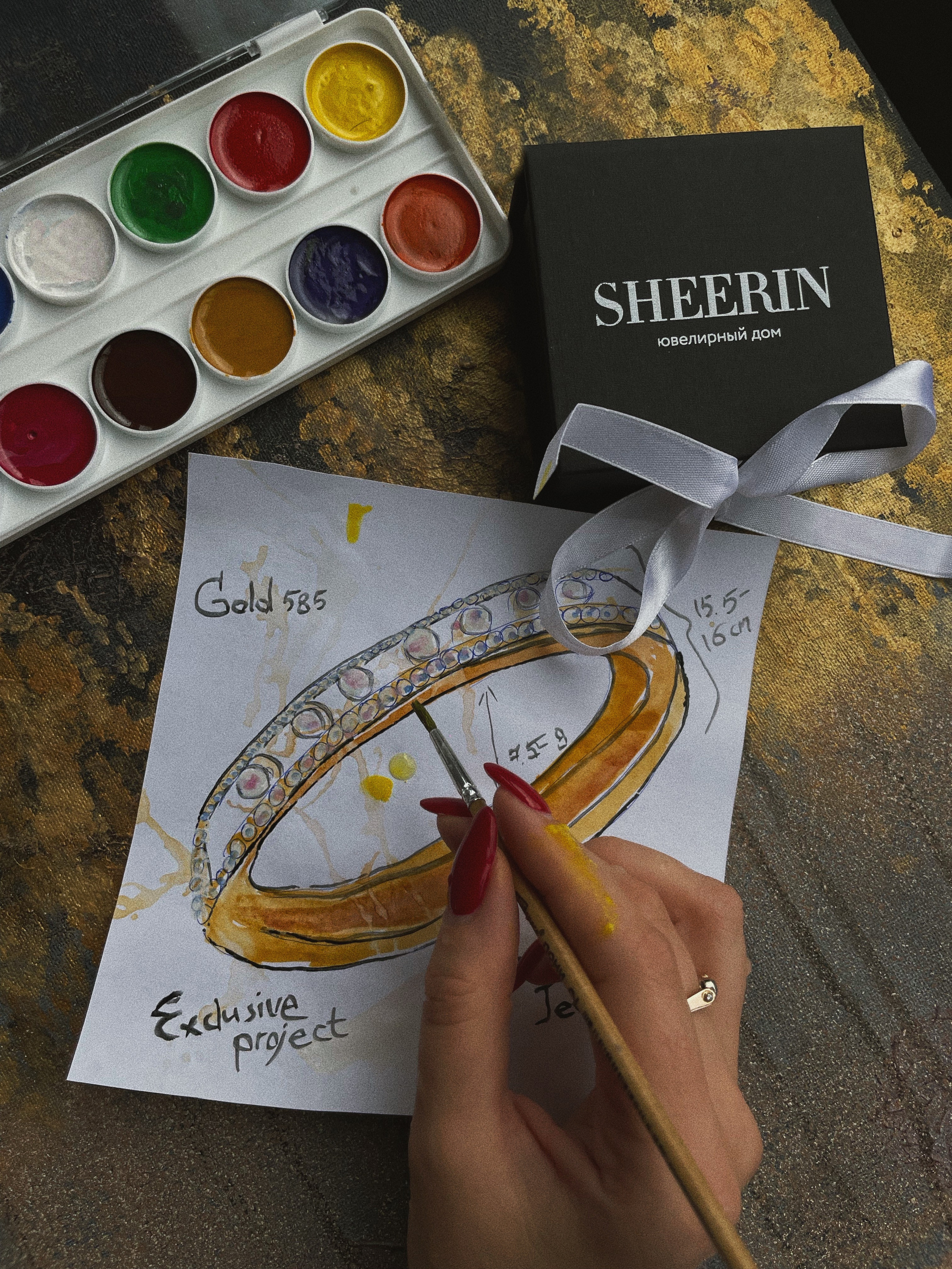 Браслет из золота 585 пробы. Реплика фирмы MESSIKA. 