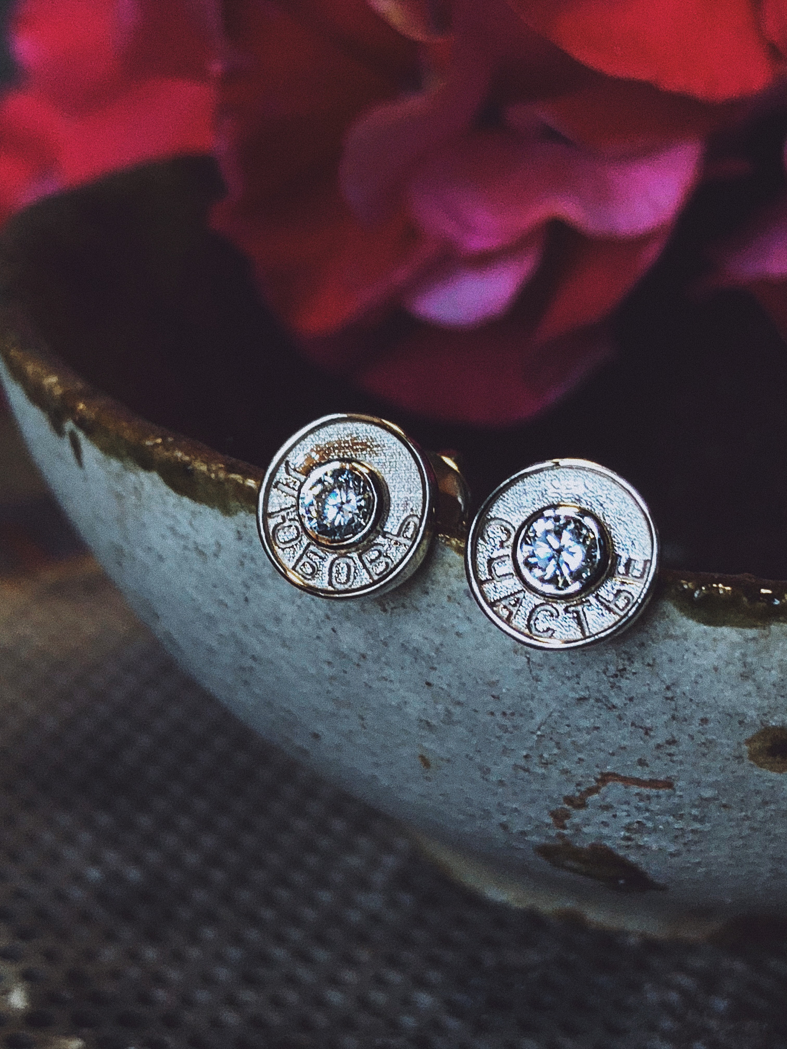 Серьги "Любовь" и "Счастье" из белого золота с бриллиантами. 