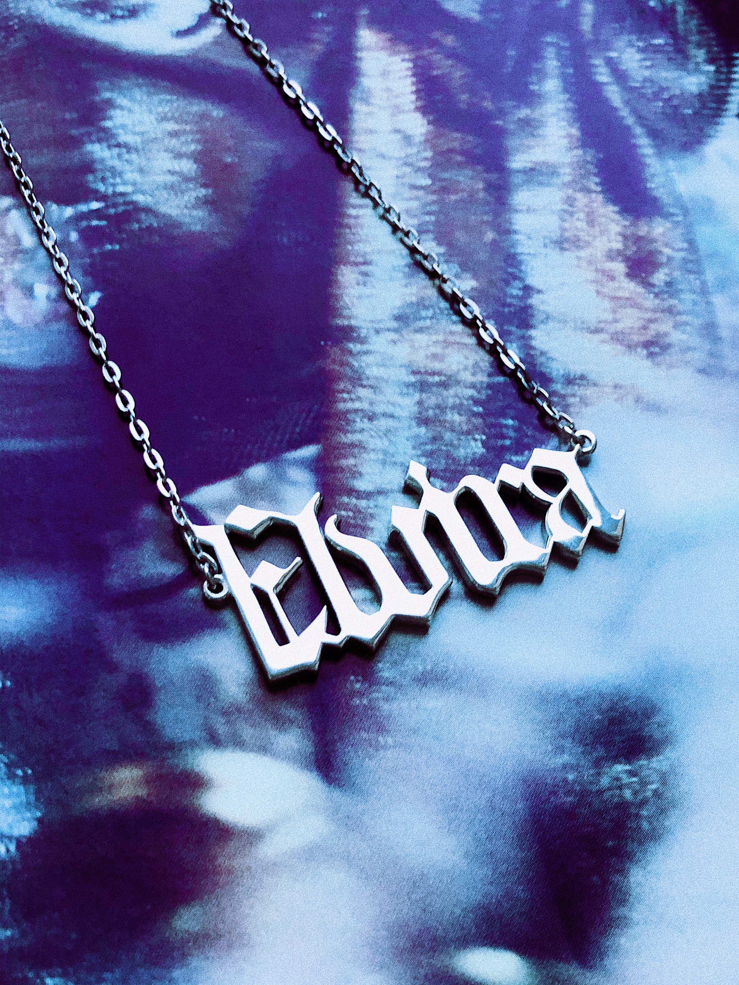 Именная подвеска "Elvira" из серебра 925 пробы, родирование. 