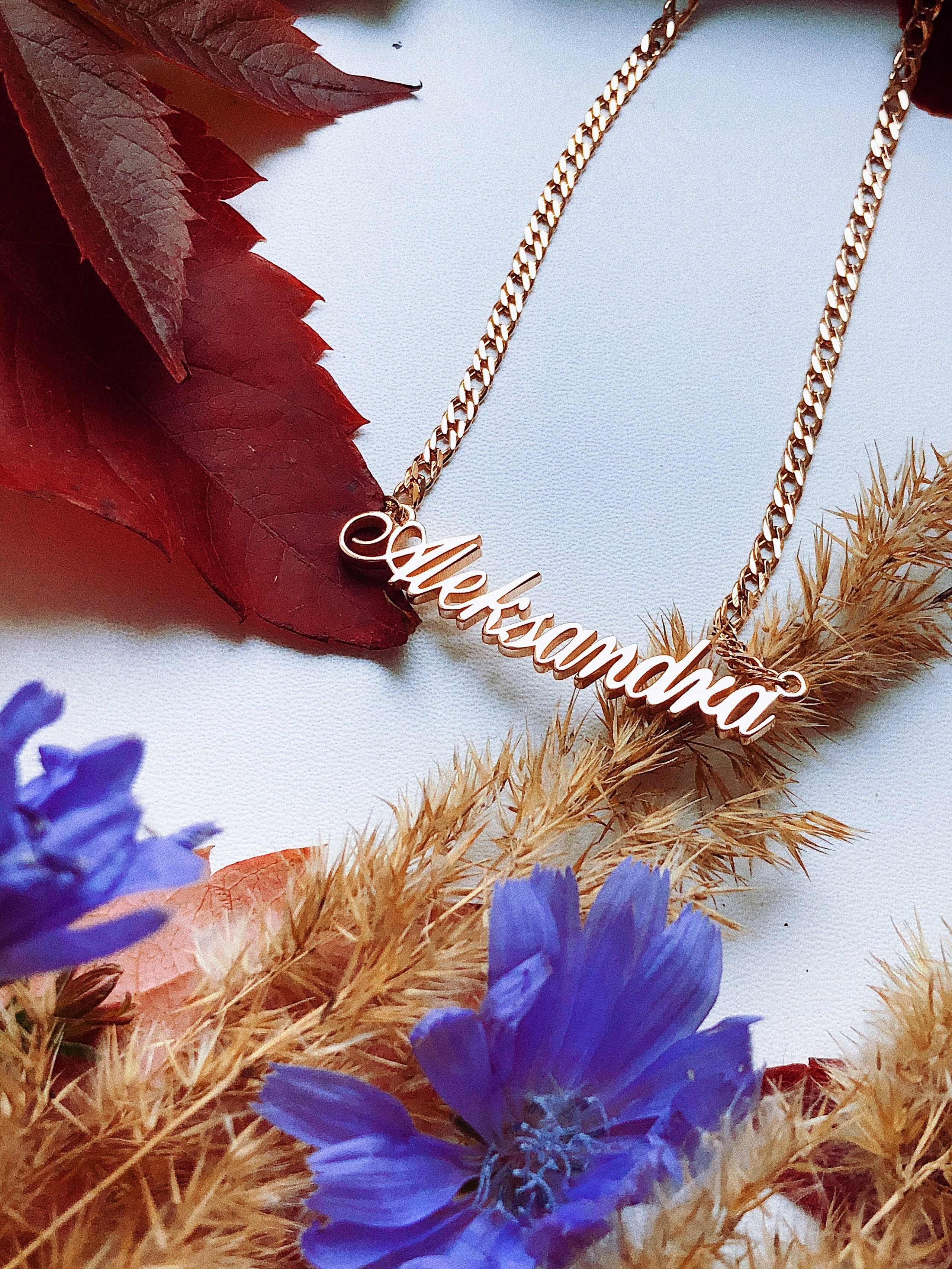 Именная подвеска "Aleksandra". Золото 585 пробы. Металл клиента. 