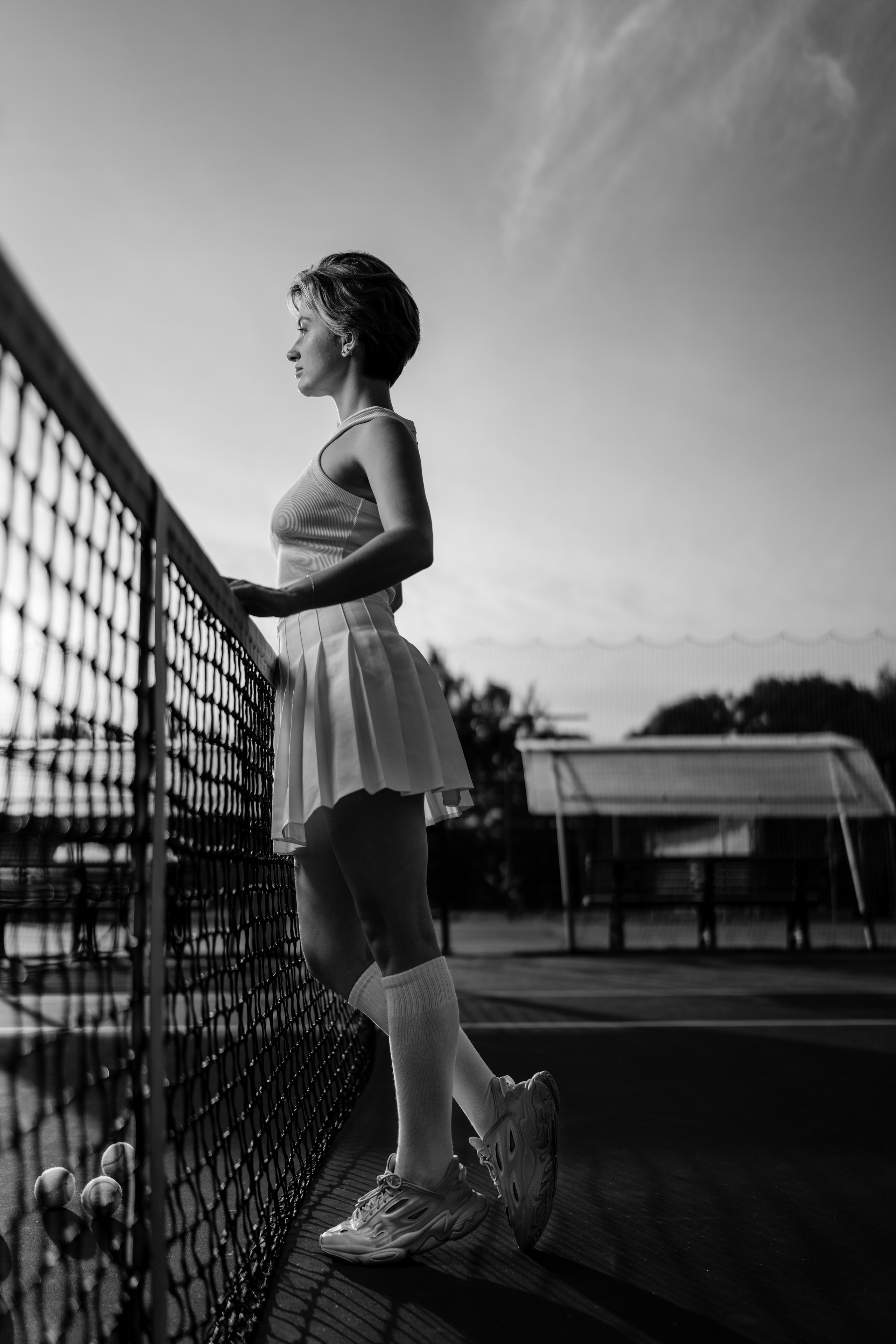 Фотосессия на тенисном корте для девушки. Репортажный фотограф Москва Сергей Дружинин