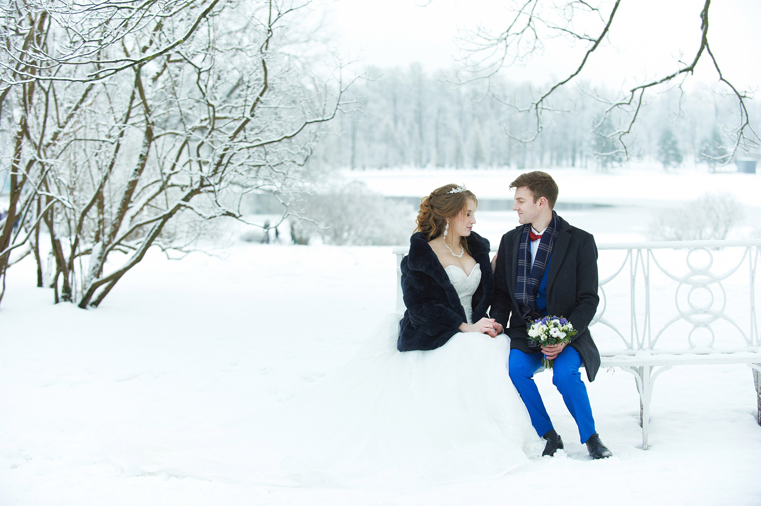 Надежда и Владислав (зимняя свадебная фотосессия в Пушкине в Екатерининском парке). Портретный, семейный и свадебный фотограф в Санкт-Петербурге и в Пушкине Ширяев Денис