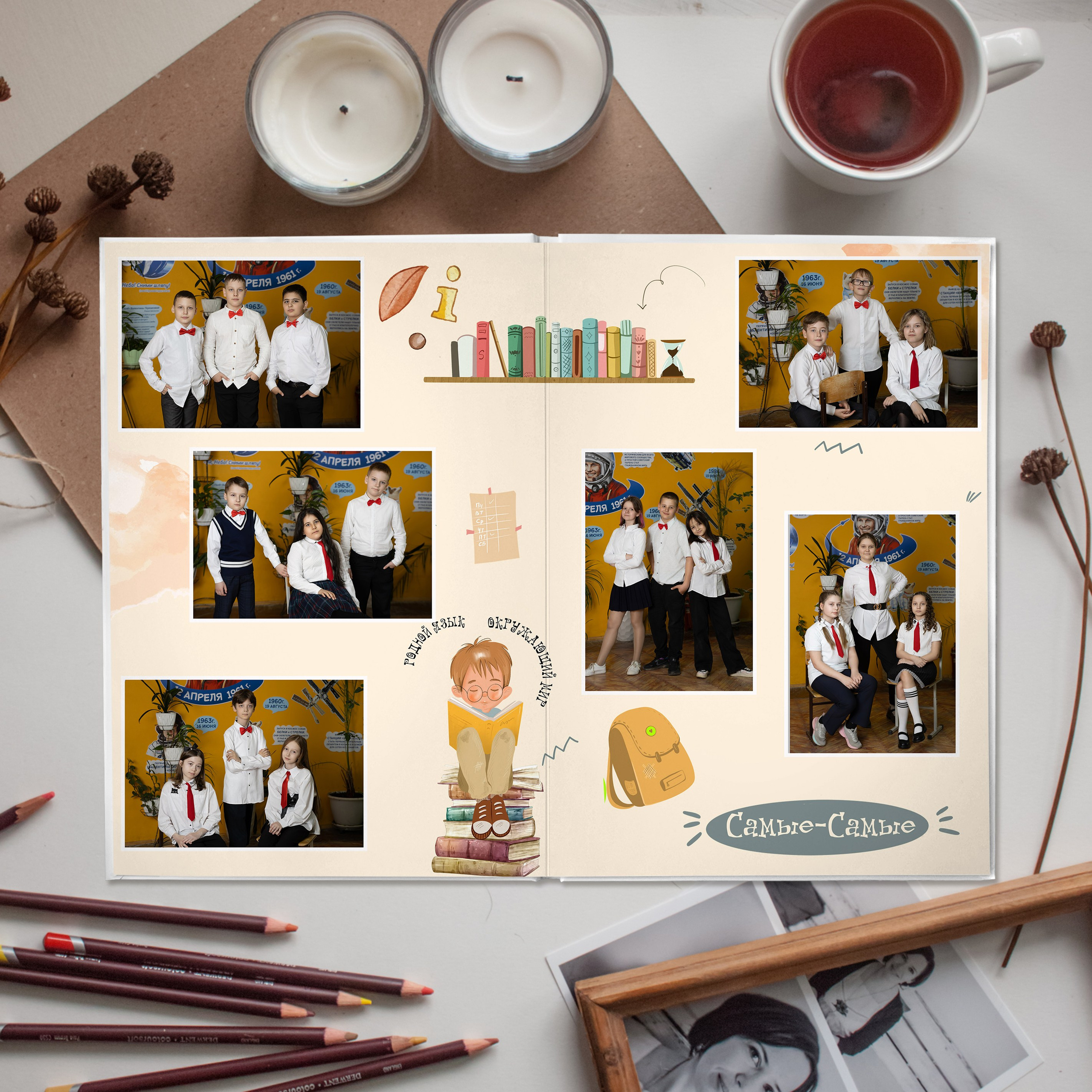 Выпускной альбом для начальной школы 3 разворота. Семейный, школьный фотограф в Нижнем Новгороде Елена Сентюрева
