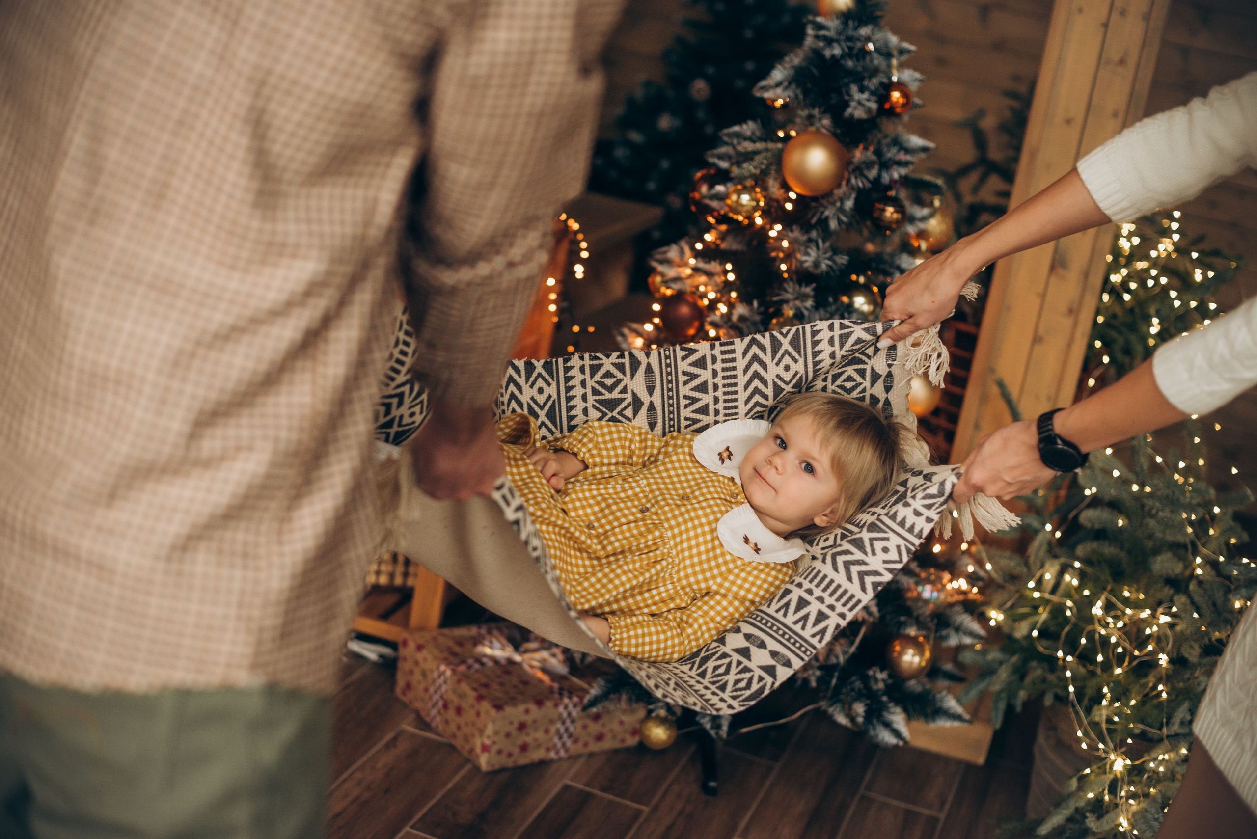 Семейная новогодняя фотосессия в студии. Семейный фотограф в Домодедово и Москве Елена Пичугина