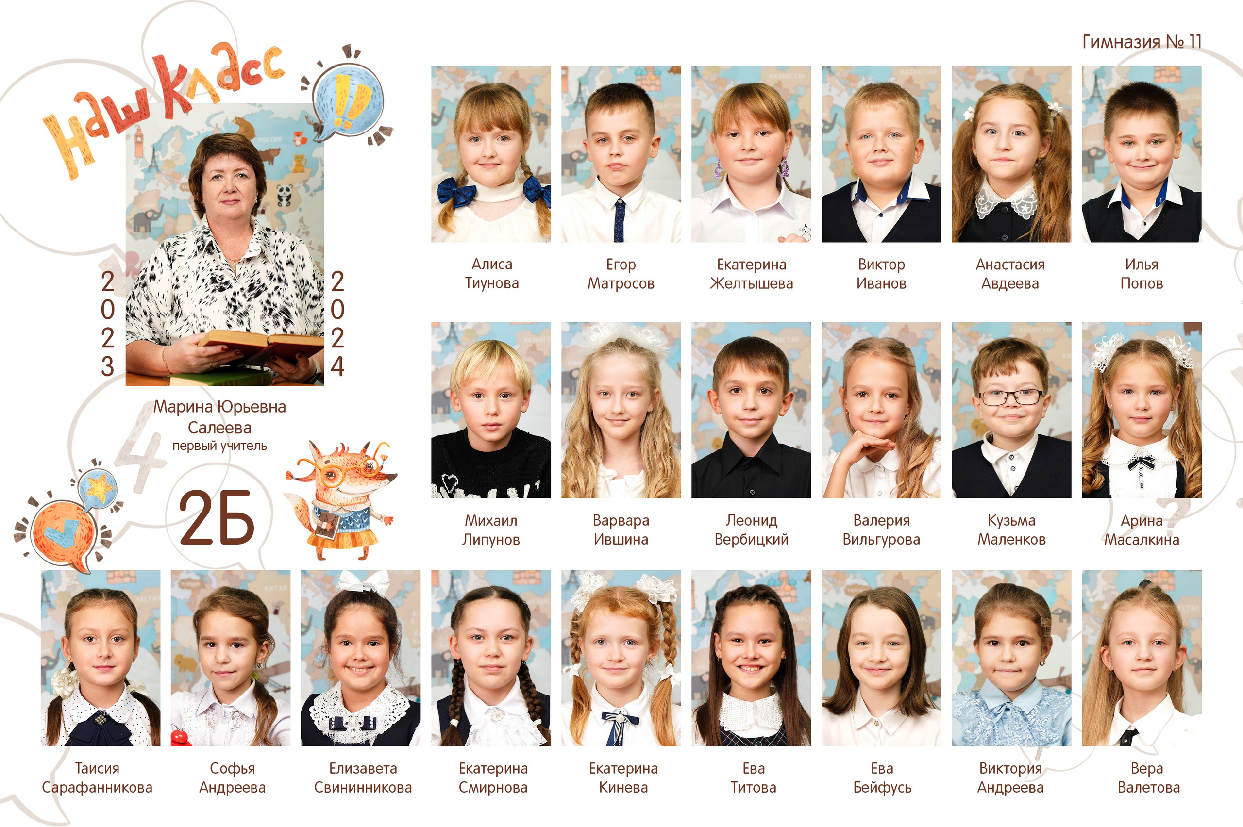 Общее фото. Школьная фотография Поповы