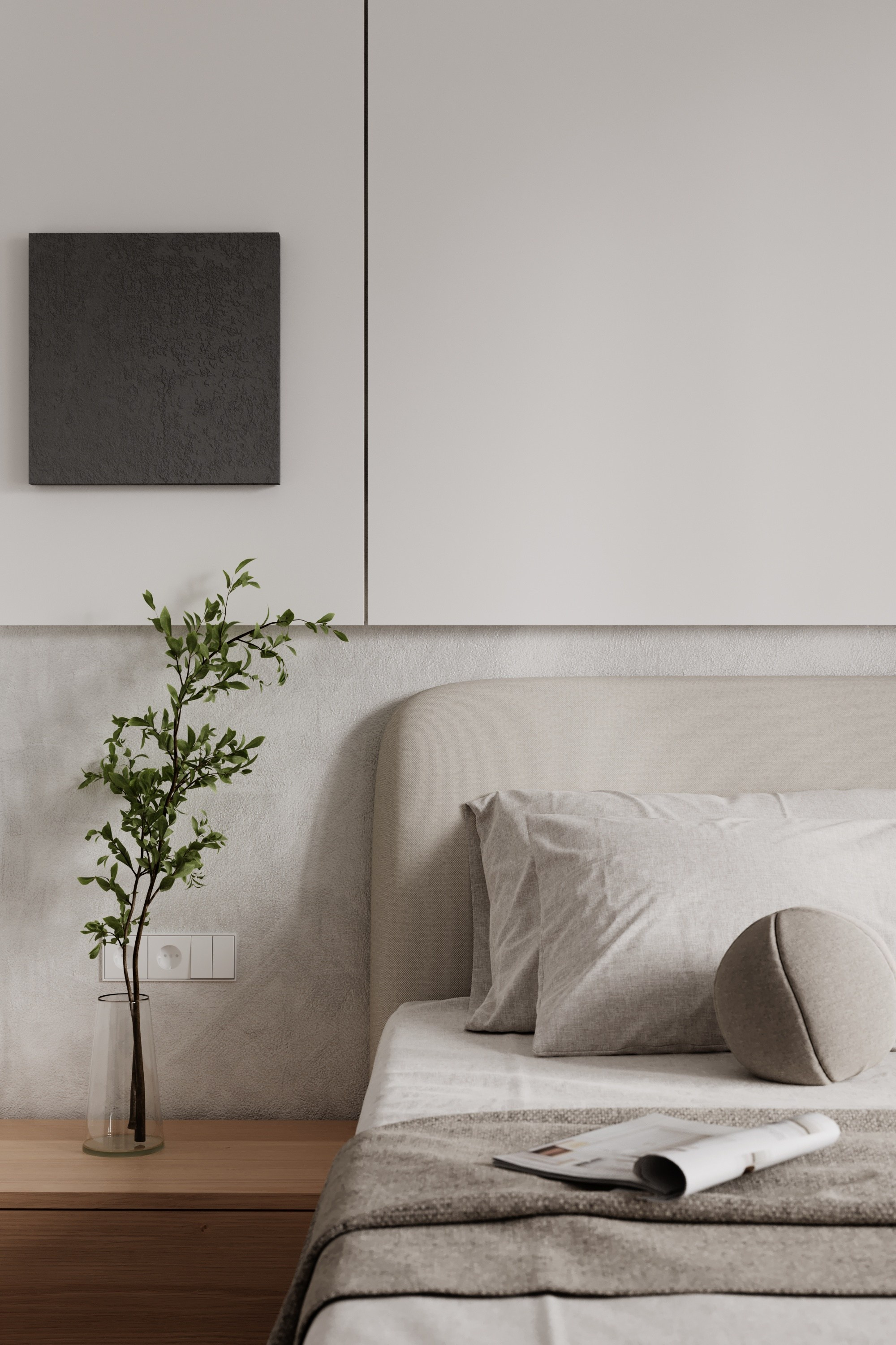 спальня в современном стиле, скандинавский стиль, дизайн спальни, дизайн интерьера, минимализм, апартаменты, функциональность, апартаменты под сдачу