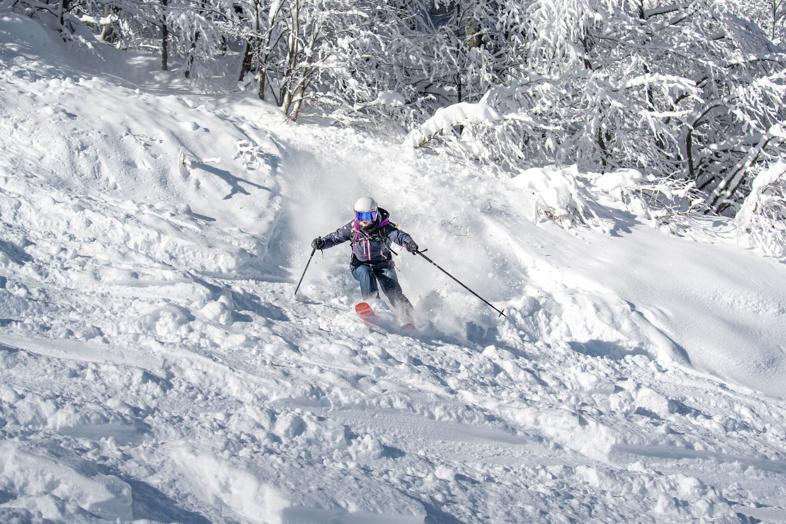 Внетрассовое катание в рамках фрирайд кэмпа с Еленой Ануфриковой. Репортажный фотограф в Красной Поляне и Сочи Павлюченко Екатерина